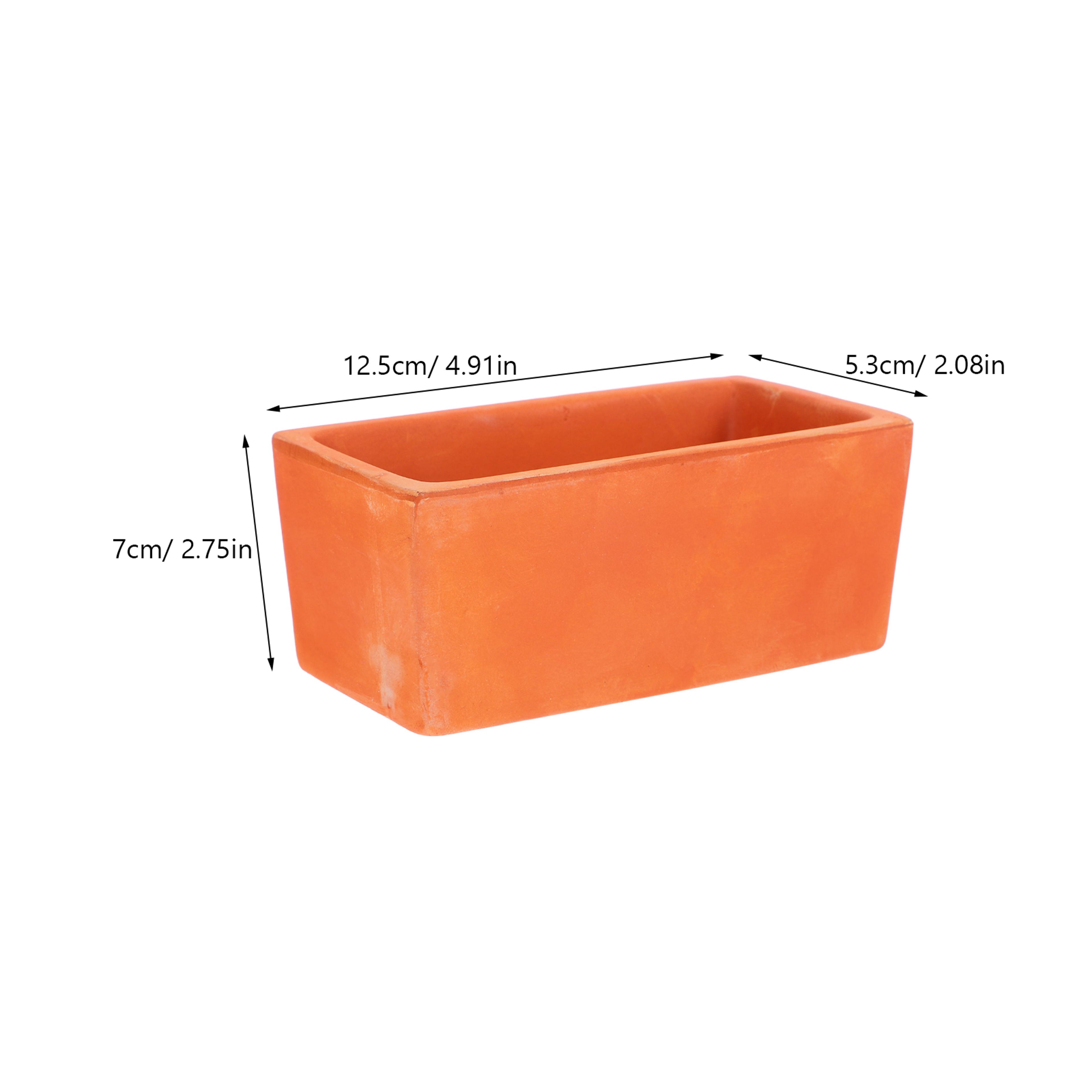 Rectangular Terracotta Planter Pot With Drainage Hole For Succulents And Indoor Plants 5