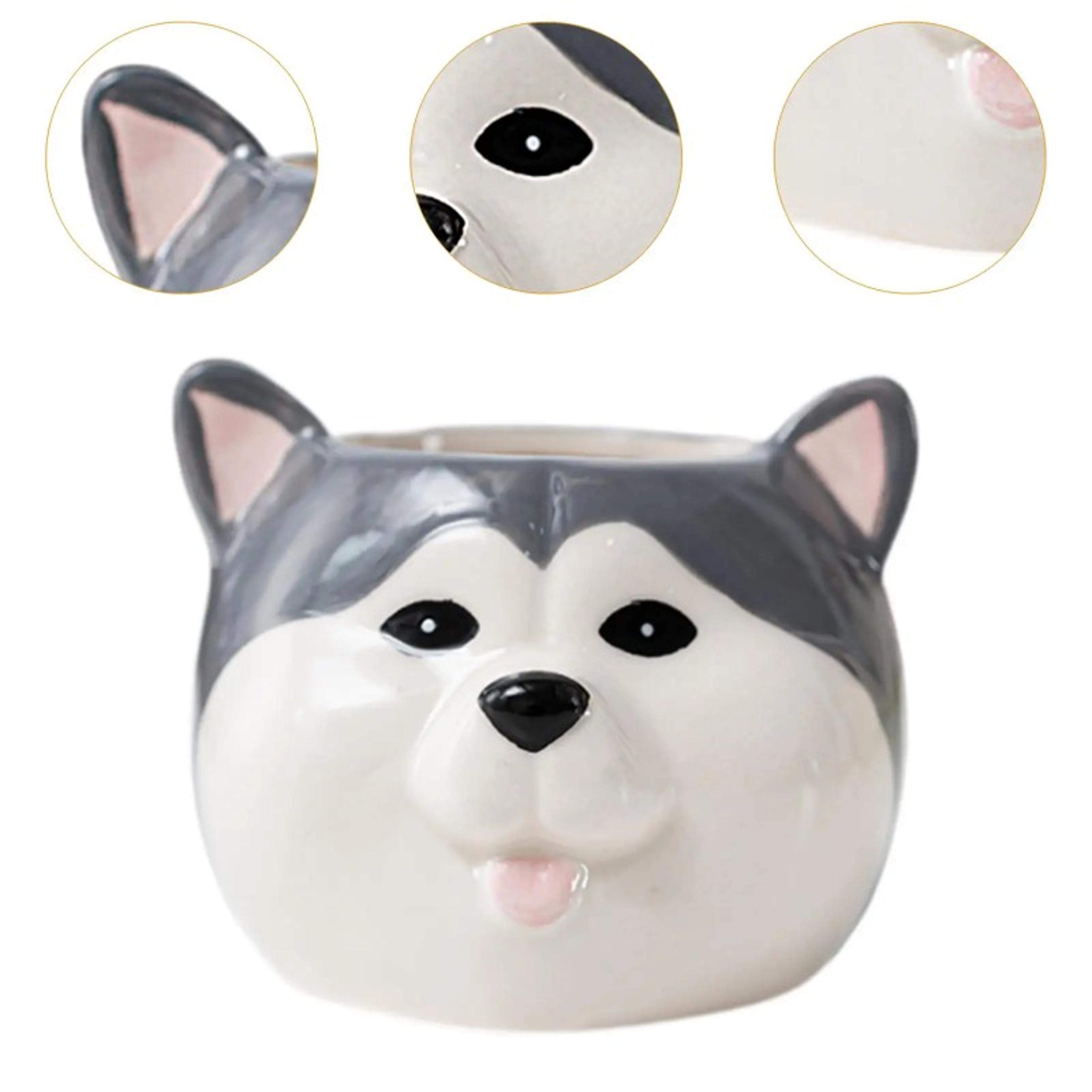 Cute Ceramic Dog Flower Pot Cartoon Succulent Planter Decorative Indoor Plant Holder 2