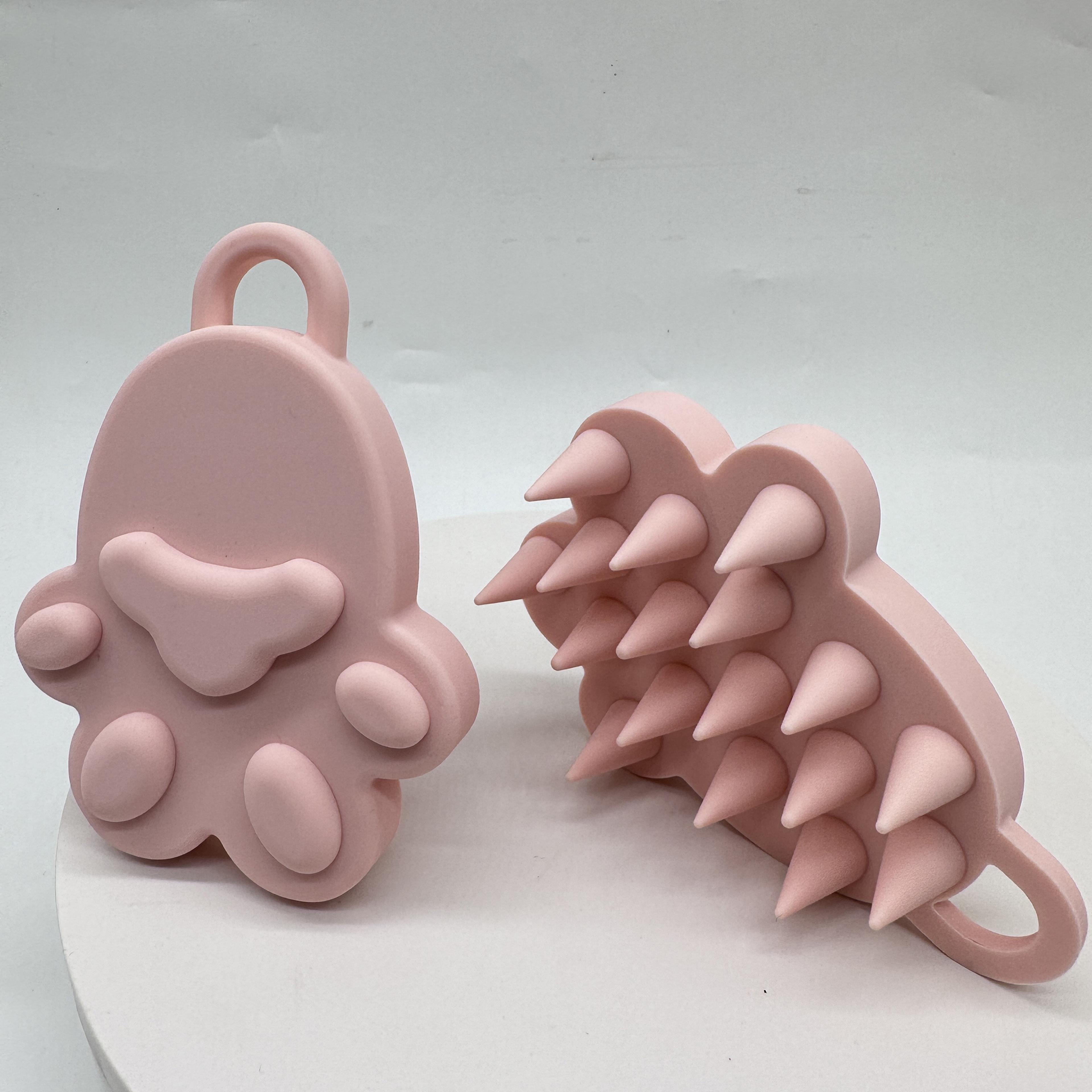 Cat Paw Silicone Scalp Massager Brush Soft Shampoo Hair Care Tool For Stress Relief 6