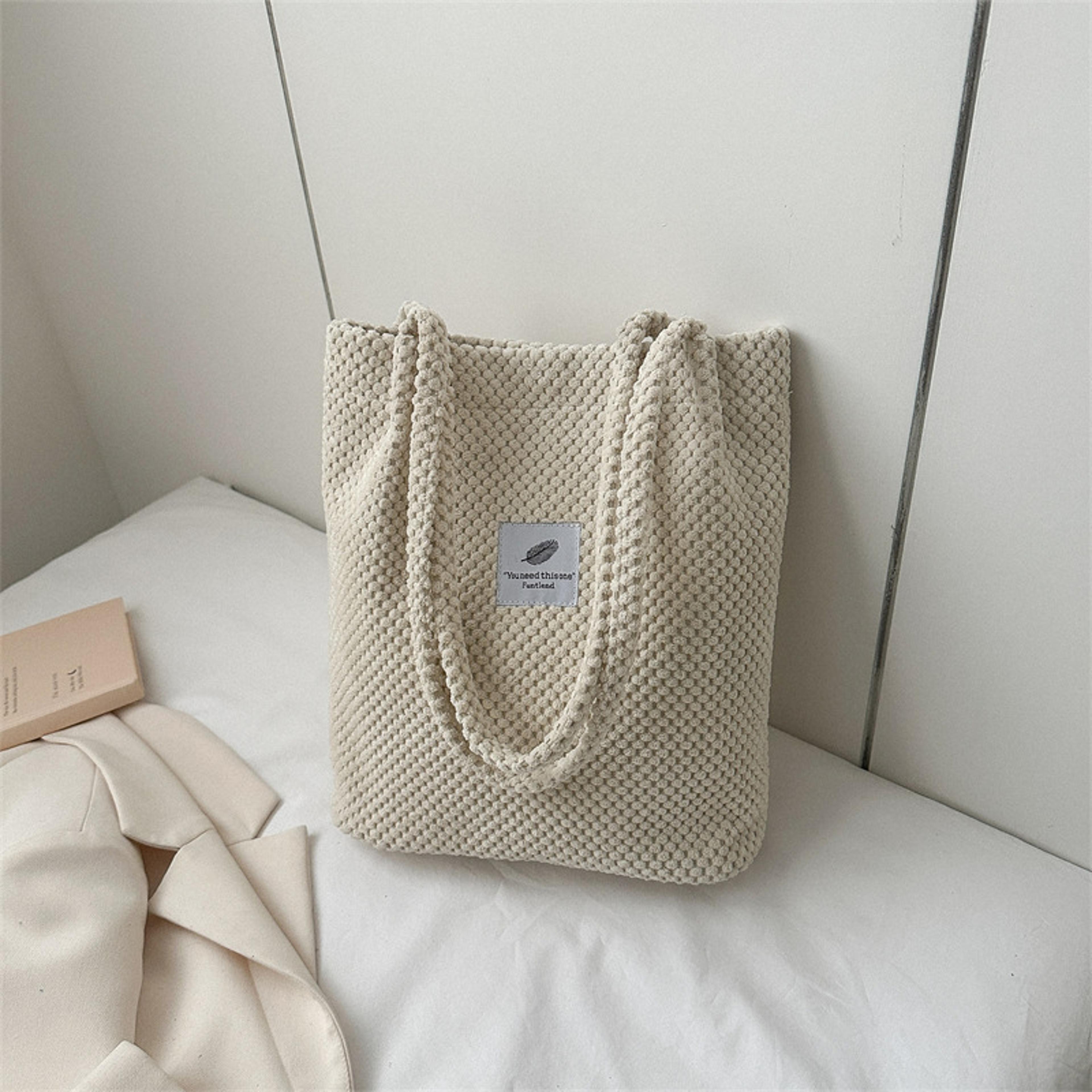 Casual Corduroy Bucket Shoulder Bag Canvas Everyday Tote For Women 1