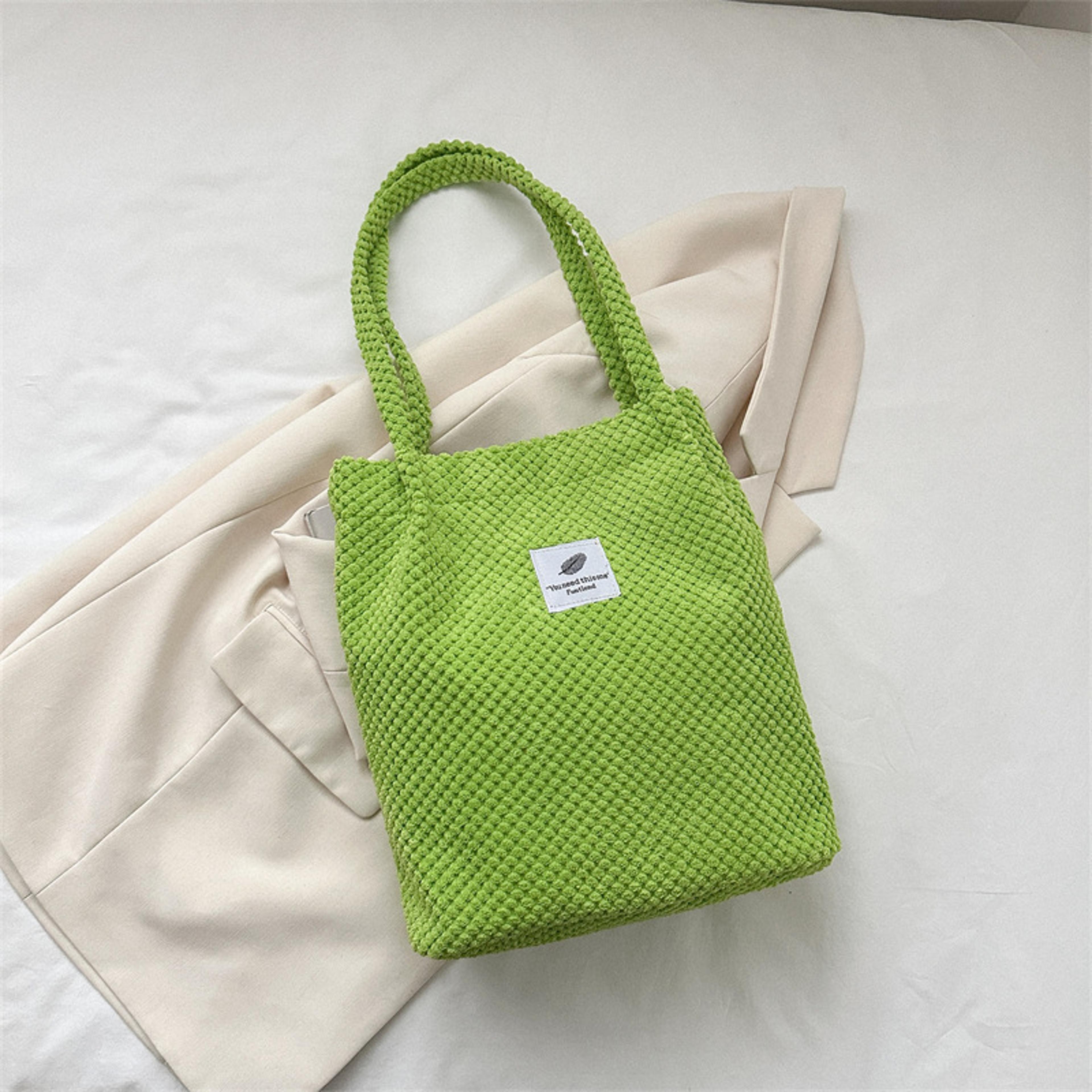 Casual Corduroy Bucket Shoulder Bag Canvas Everyday Tote For Women 11