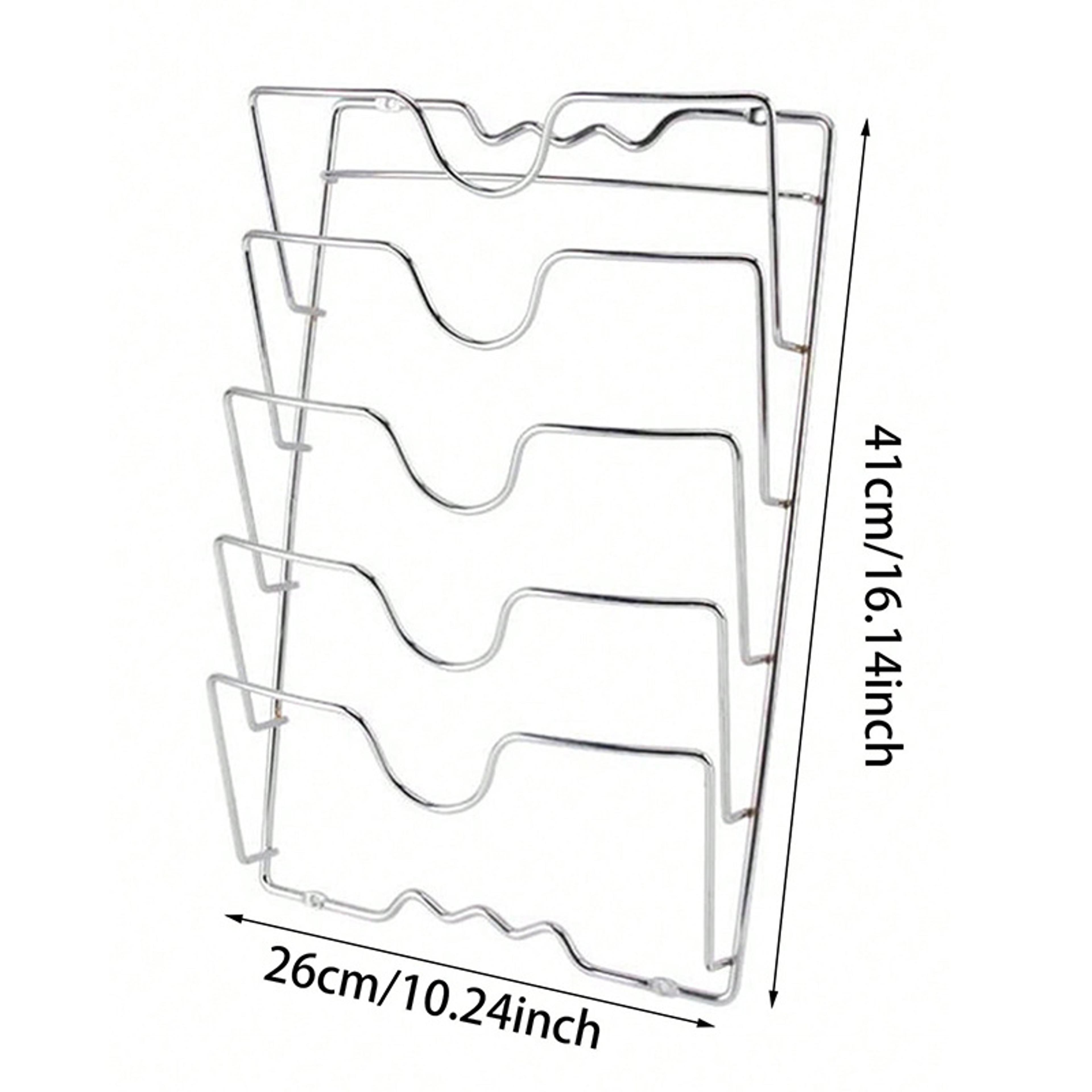 Wall Mounted Pot Lid Organizer Rack RustFree Kitchen Storage Holder 6