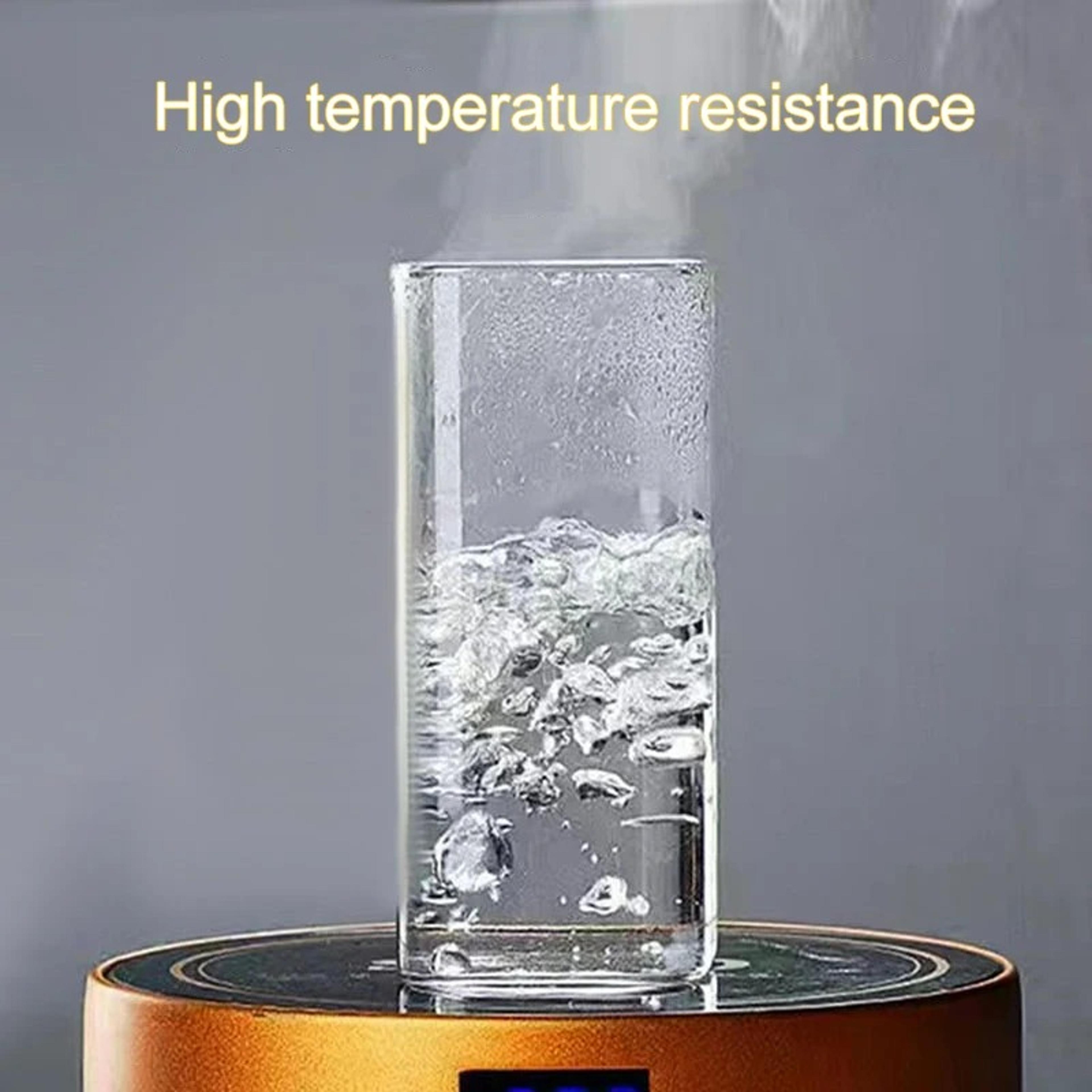 Square Heat Resistant Glass Cup With Lid  Straw 4