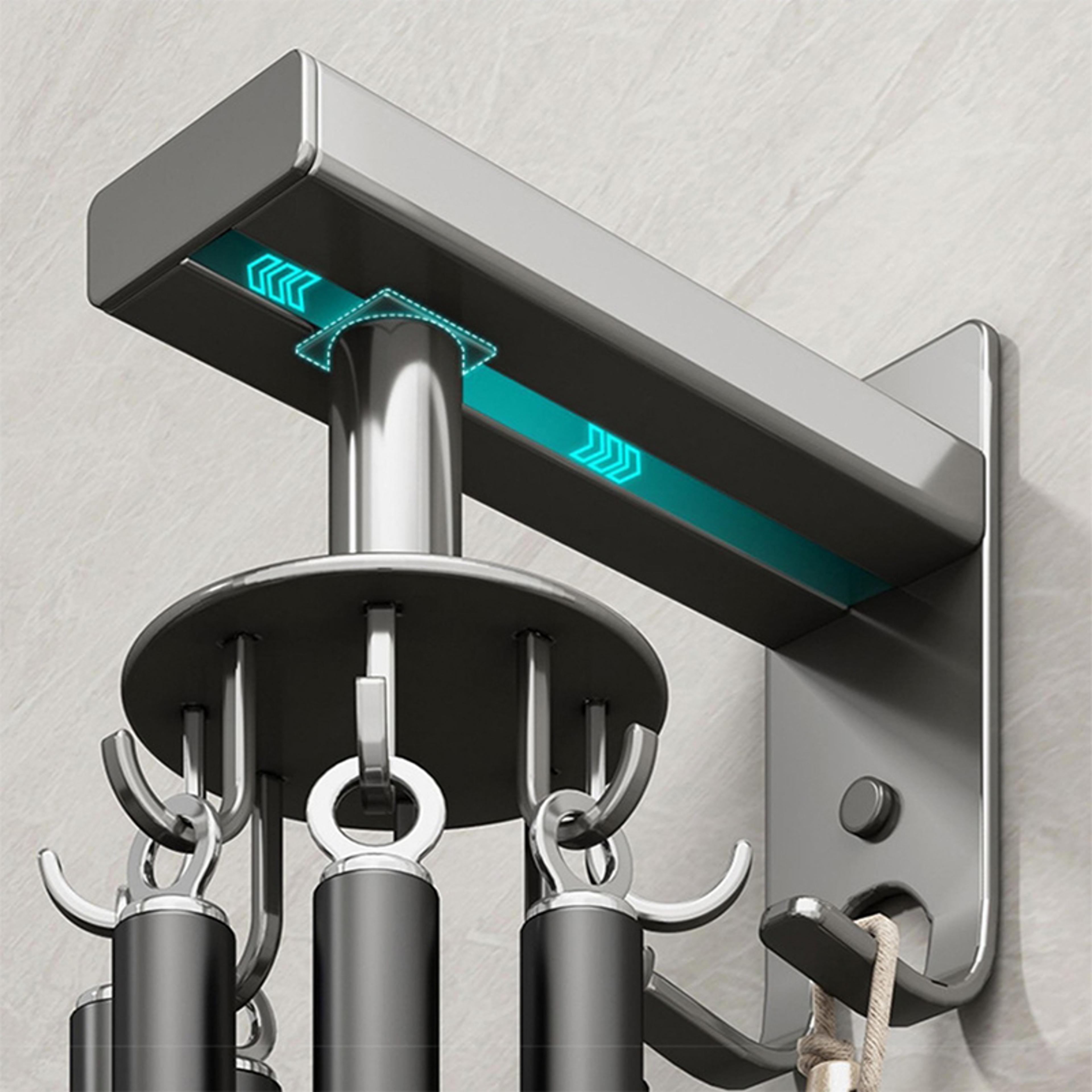 Rotating Kitchen Utensil Hook Rack Wall Mounted Organizer For Spoons Spatulas And Tools 3