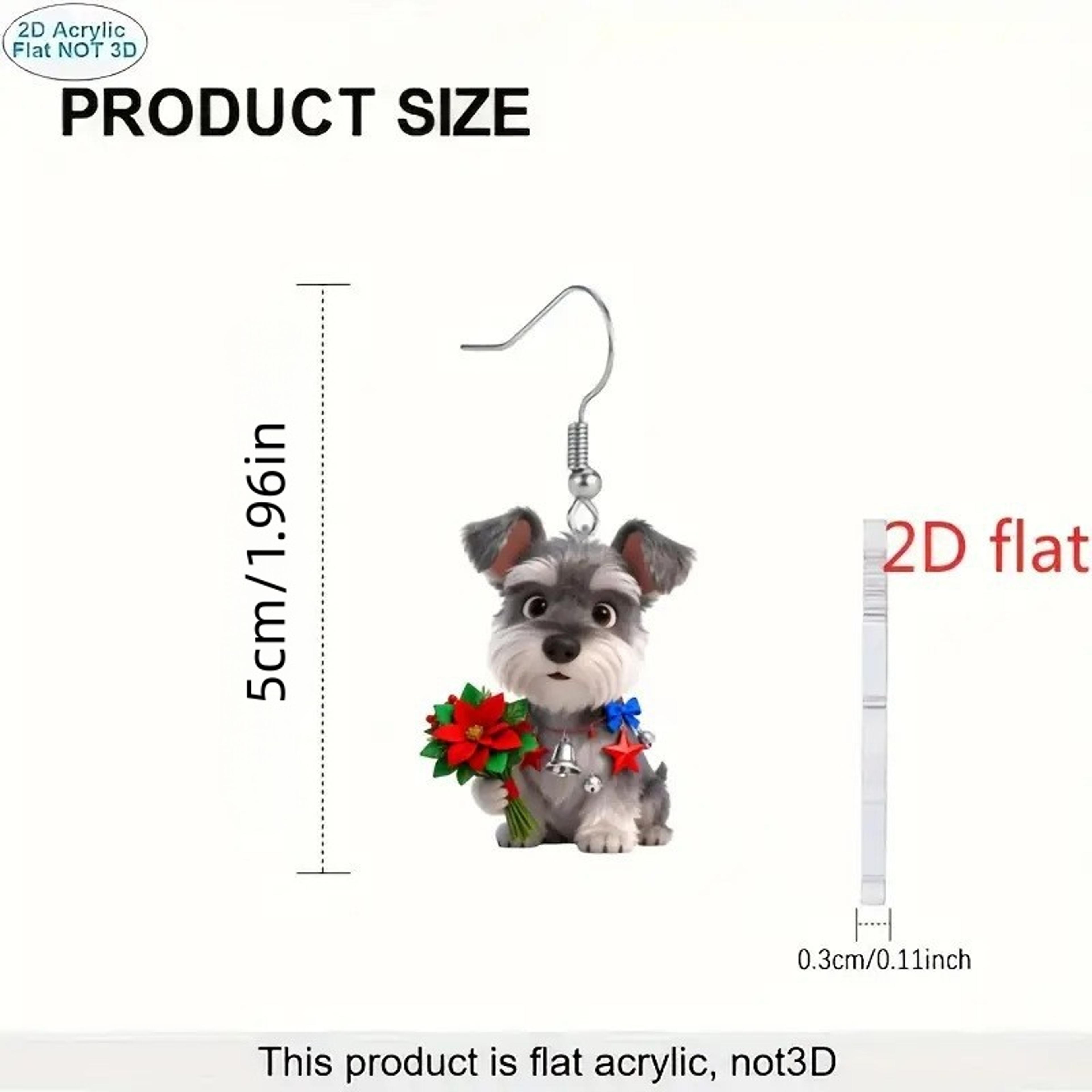 Schnauzer Dog Earrings Christmas Puppy Acrylic Jewelry Gift For Dog Lovers 3