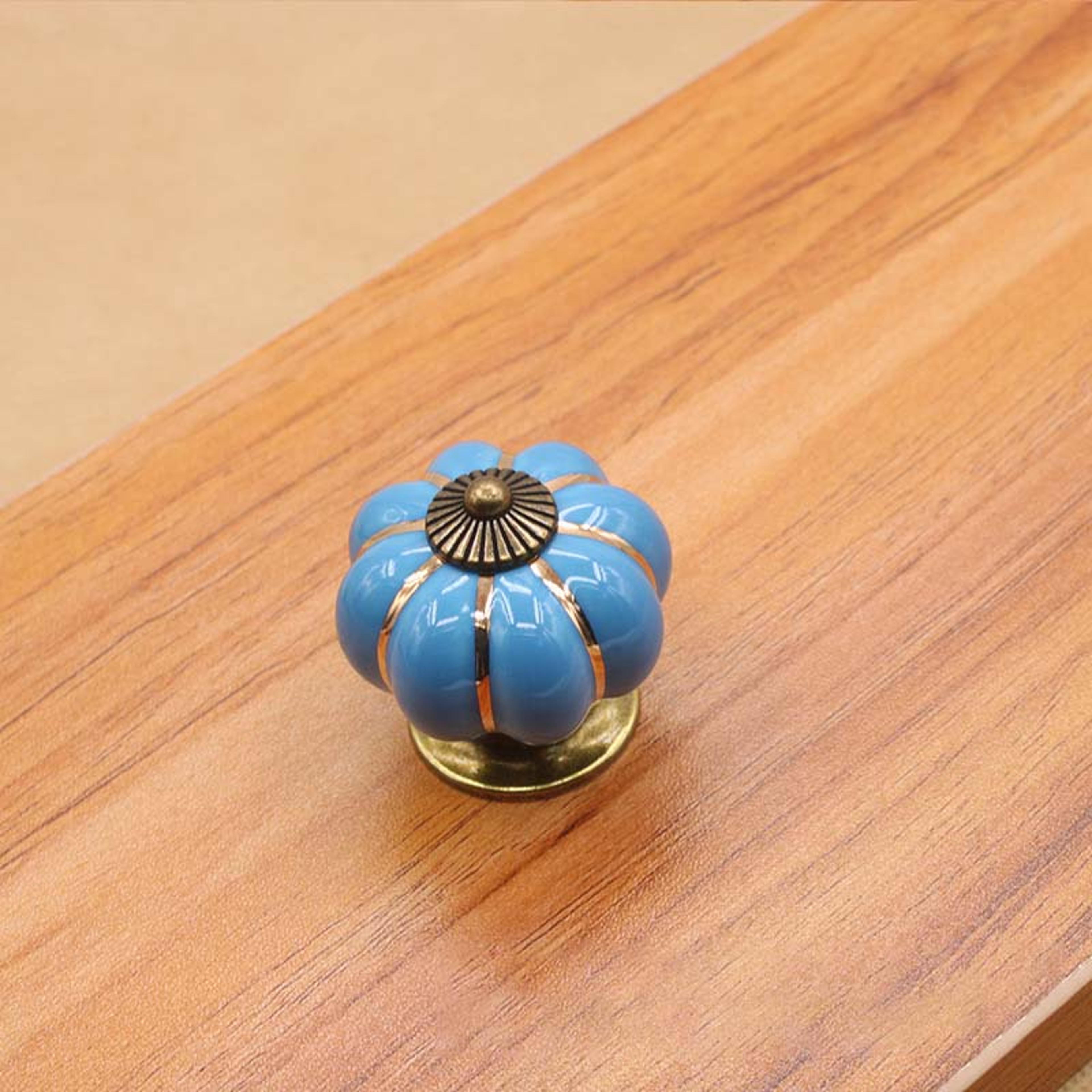 Vintage Ceramic Pumpkin Cabinet Knobs For Kitchen Drawers And Furniture Pull Handles 7