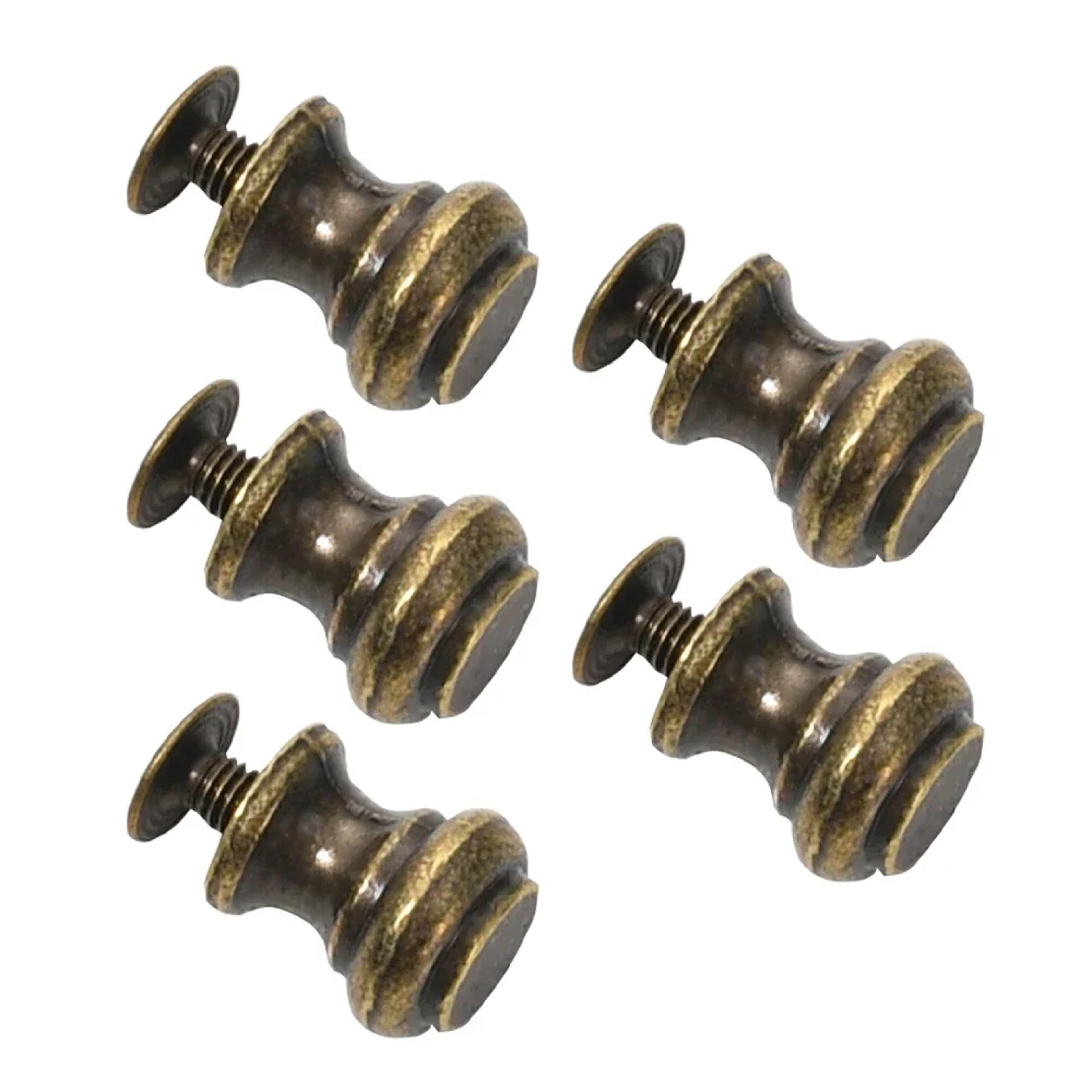 Antique Bronze Mini Drawer Knobs Vintage Cabinet Handles For Jewelry Boxes  Dressers 0