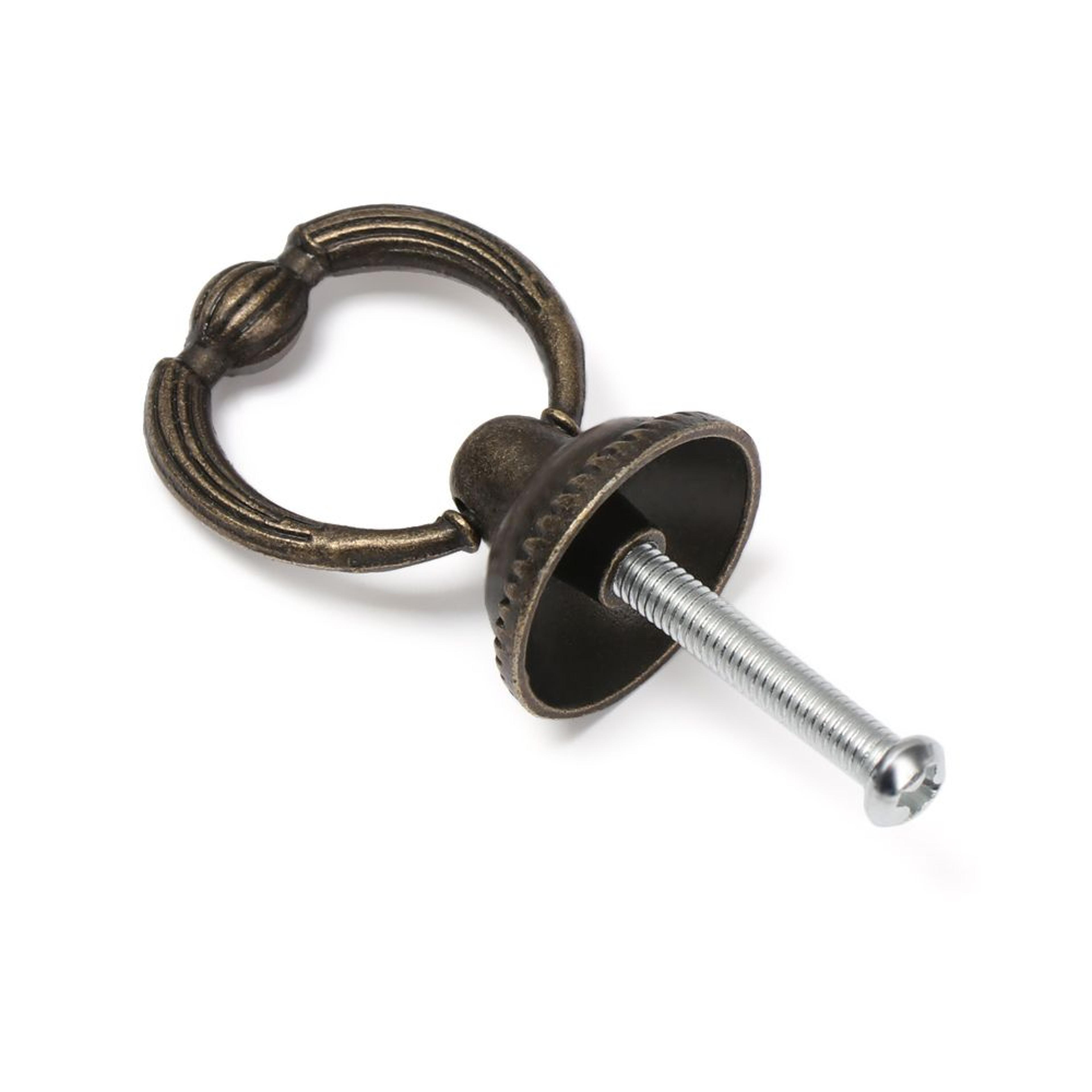 Vintage Copper Cabinet Knob Retro Ring Drawer Pull For Kitchen Wardrobe Doors 4