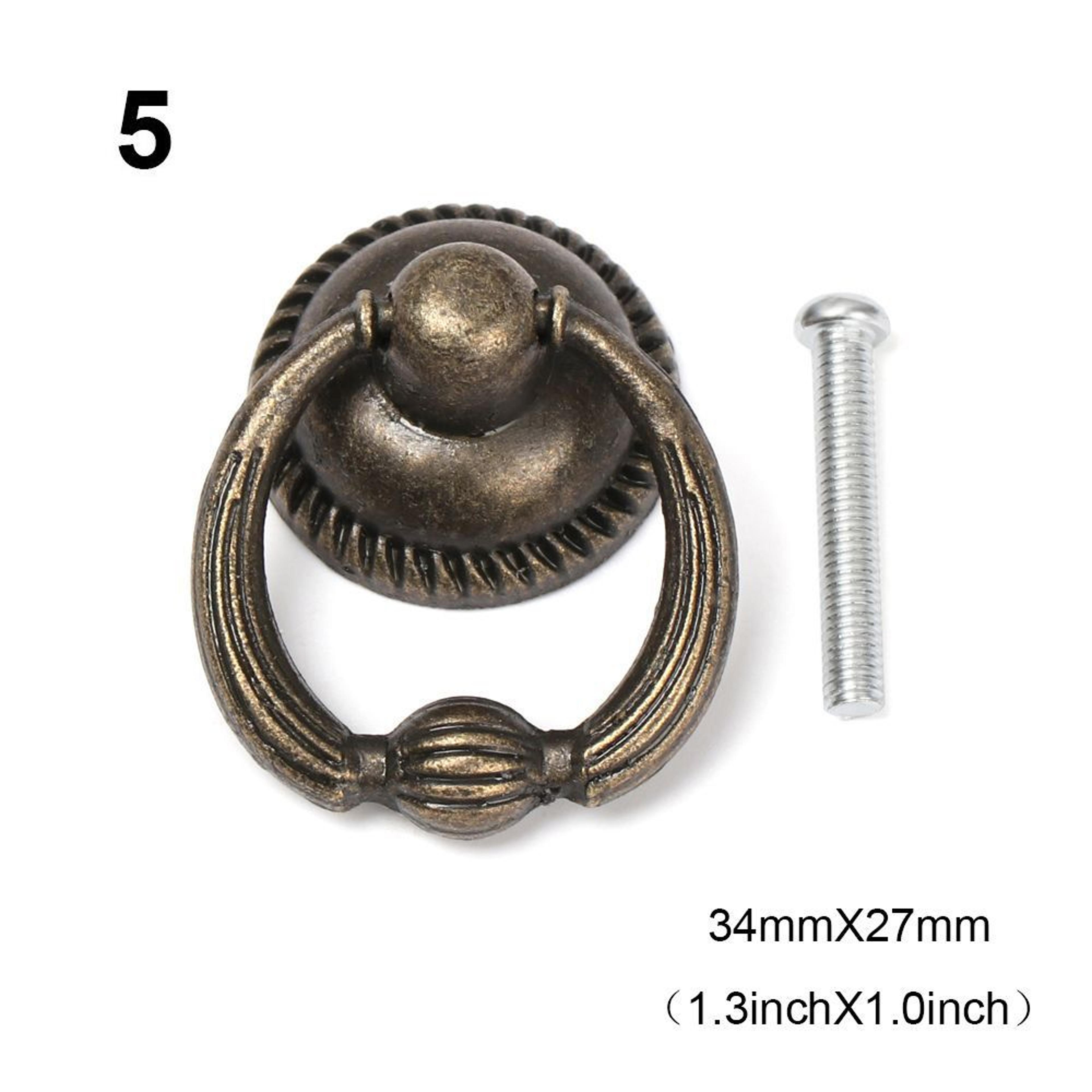 Vintage Copper Cabinet Knob Retro Ring Drawer Pull For Kitchen Wardrobe Doors 7