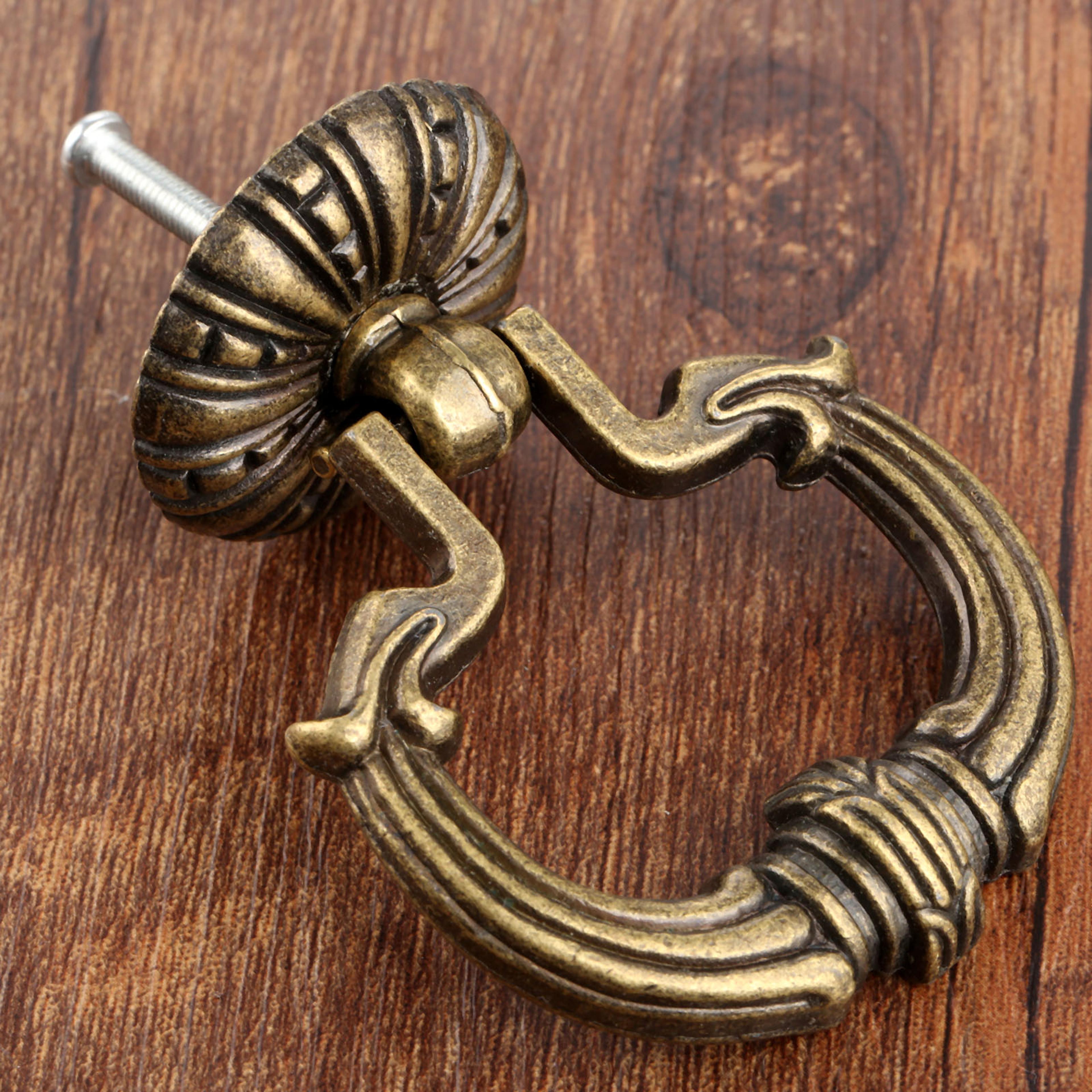 Antique Bronze Cabinet Handle Vintage Drawer Ring Pull Decorative Hardware For Cabinets 0