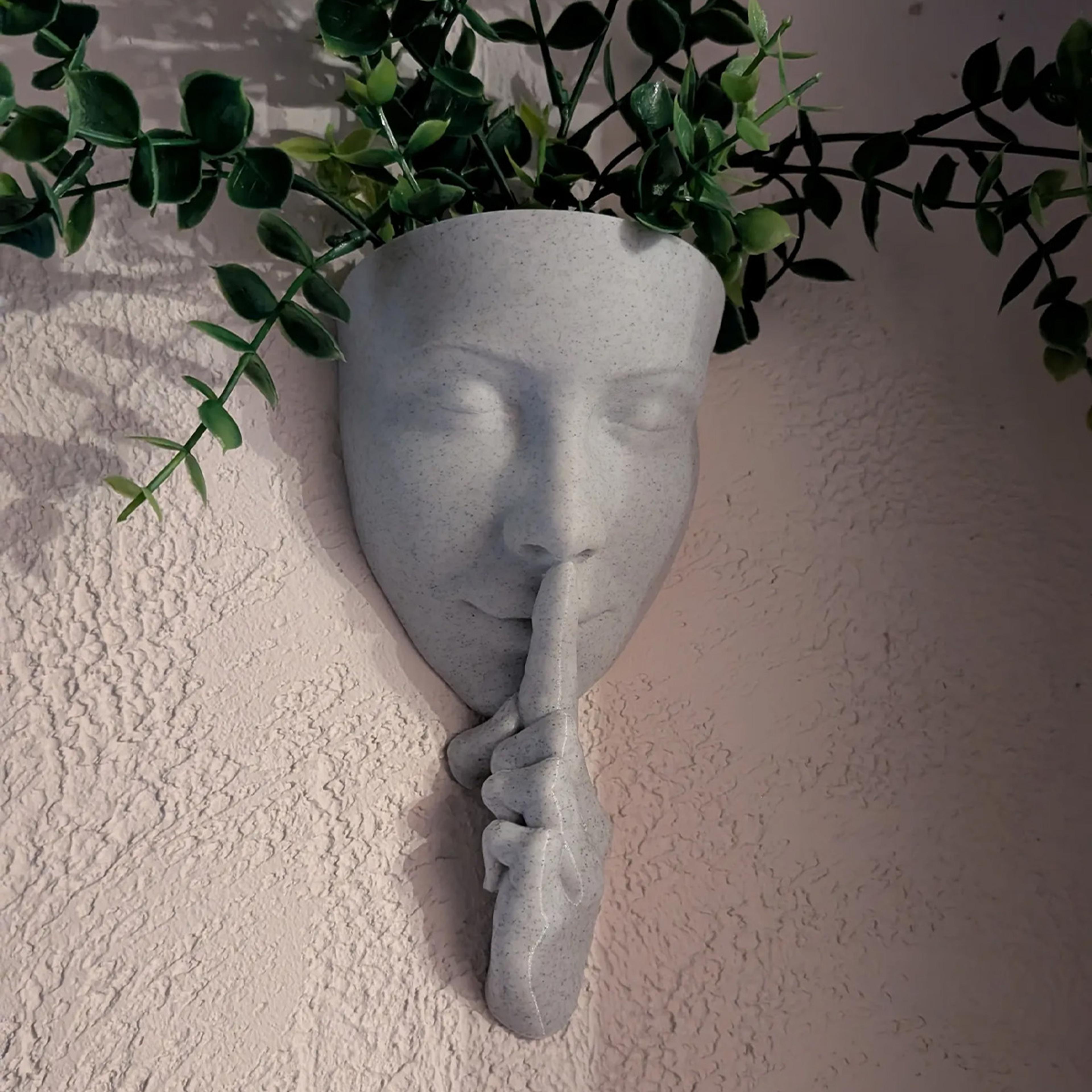 nordic face wall planter decor creative indoor plant wall holder for modern home styling