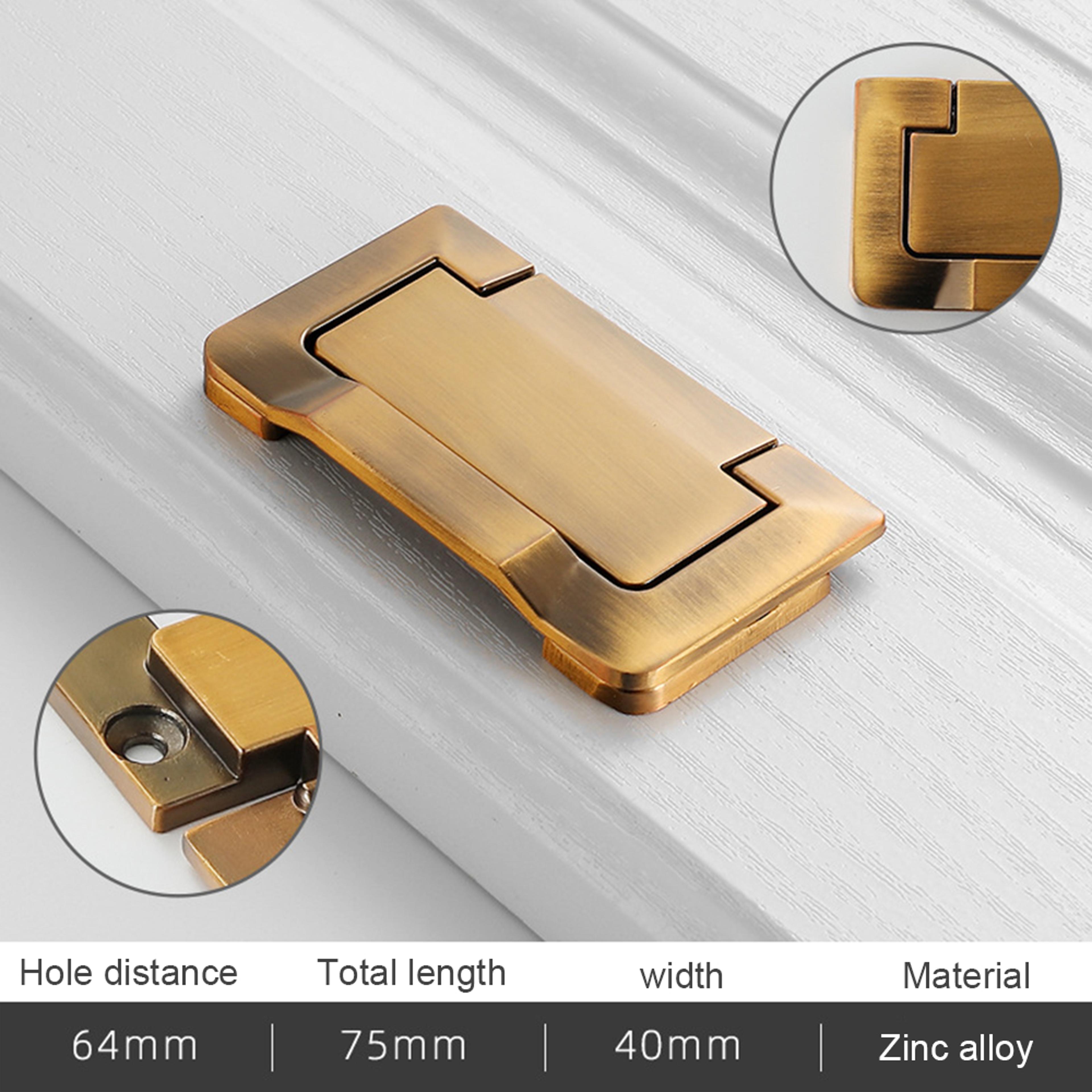 Invisible Cabinet Handle Zinc Alloy Flat Pull For Drawers Doors Furniture 7