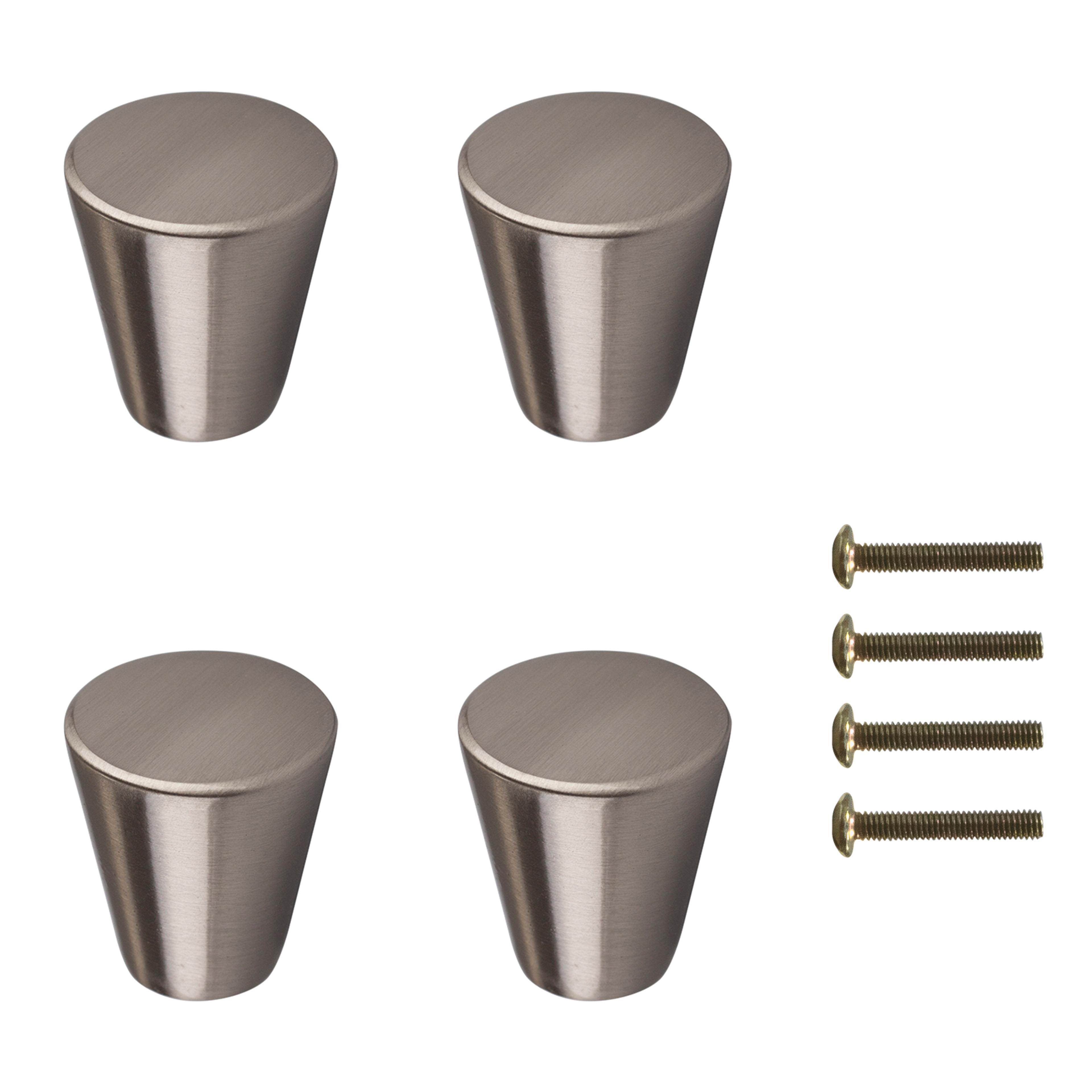 Modern Zinc Alloy Cabinet Knobs Matte Black Brushed Nickel Drawer Pulls Single Hole 6