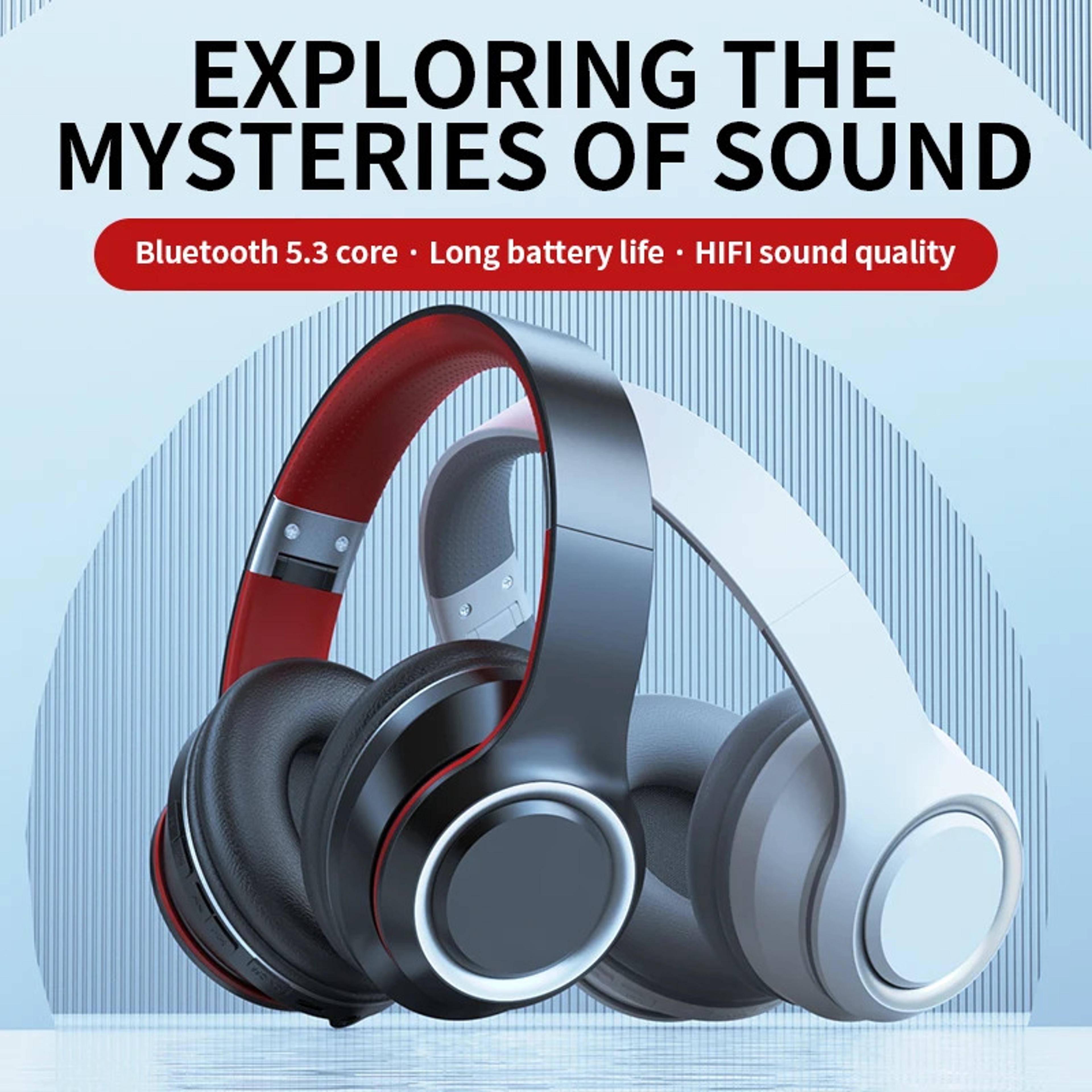 Wireless Bluetooth Headphones With Mic TF Card Playback  Display Screen Over Ear Headset 2