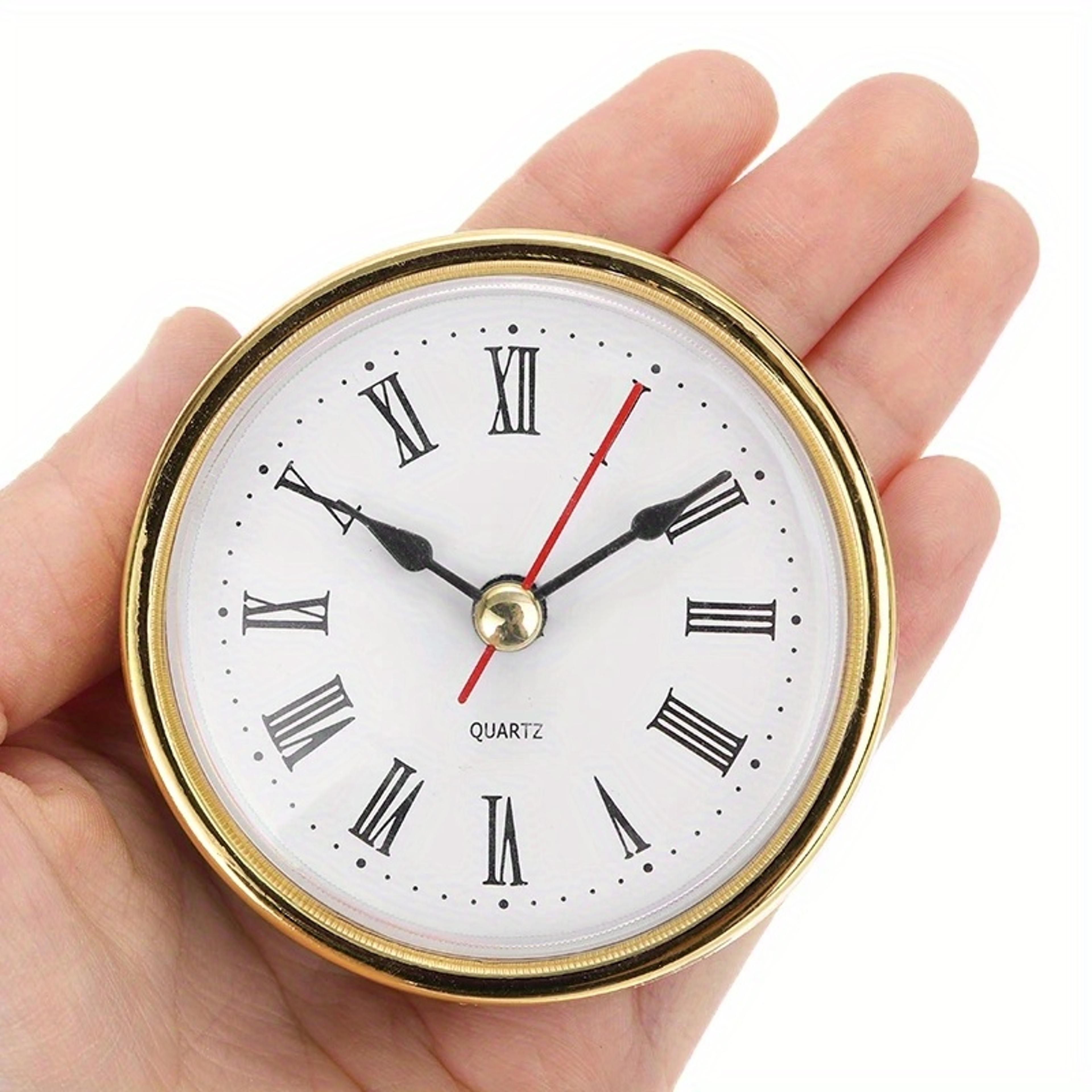 DIY Mini Clock Insert Quartz Movement Round Roman Arabic Dial Replacement Clock Head 0