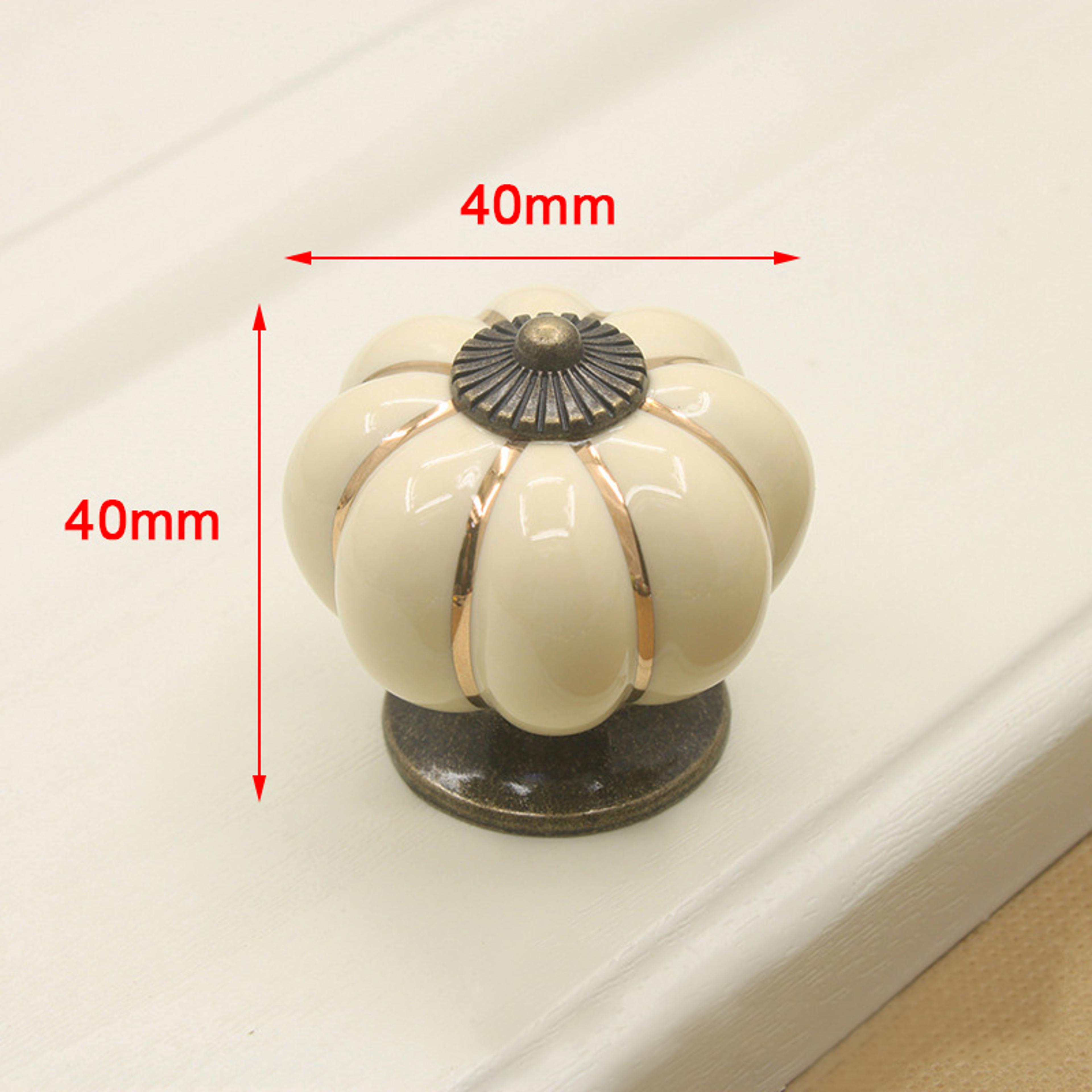 Cartoon Pumpkin Ceramic Drawer Knobs Cute Kids Cabinet Handles 2