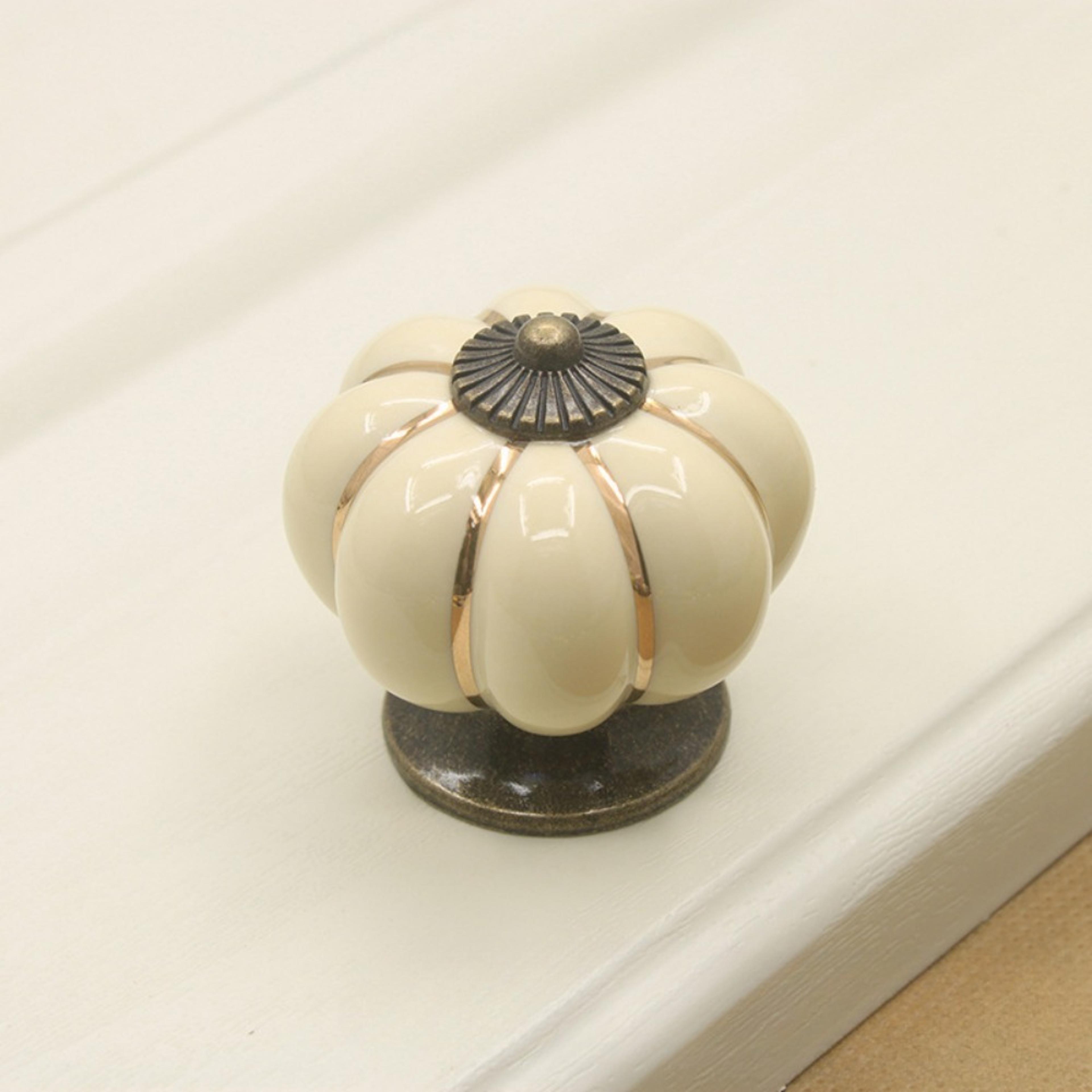Vintage Pumpkin Ceramic Cabinet Knobs Decorative Drawer Pulls For Kitchen Cabinets And Furniture 3