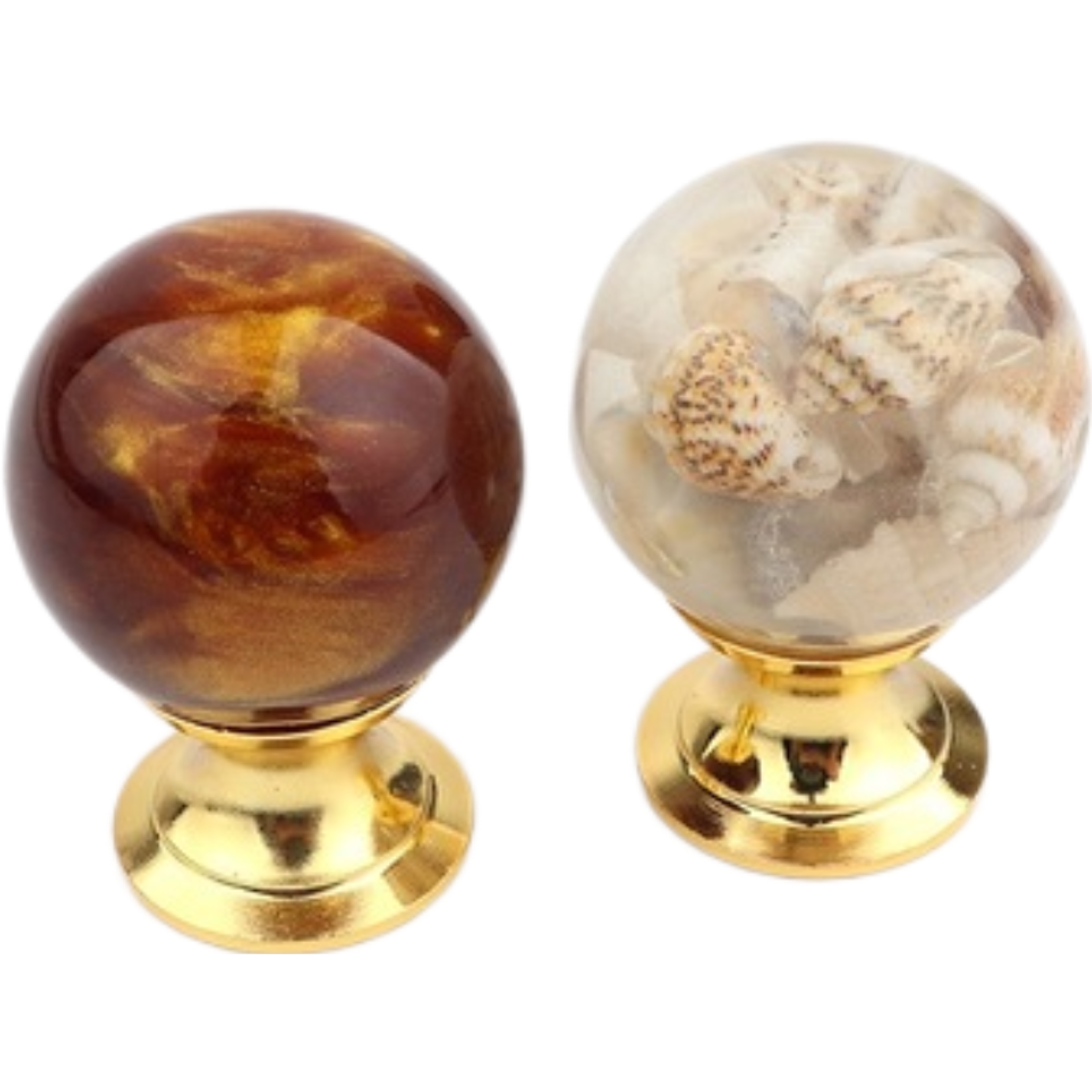Amber Shell Tiger Eye Cabinet Handles Gold Drawer Knobs Luxury Furniture Pulls 0