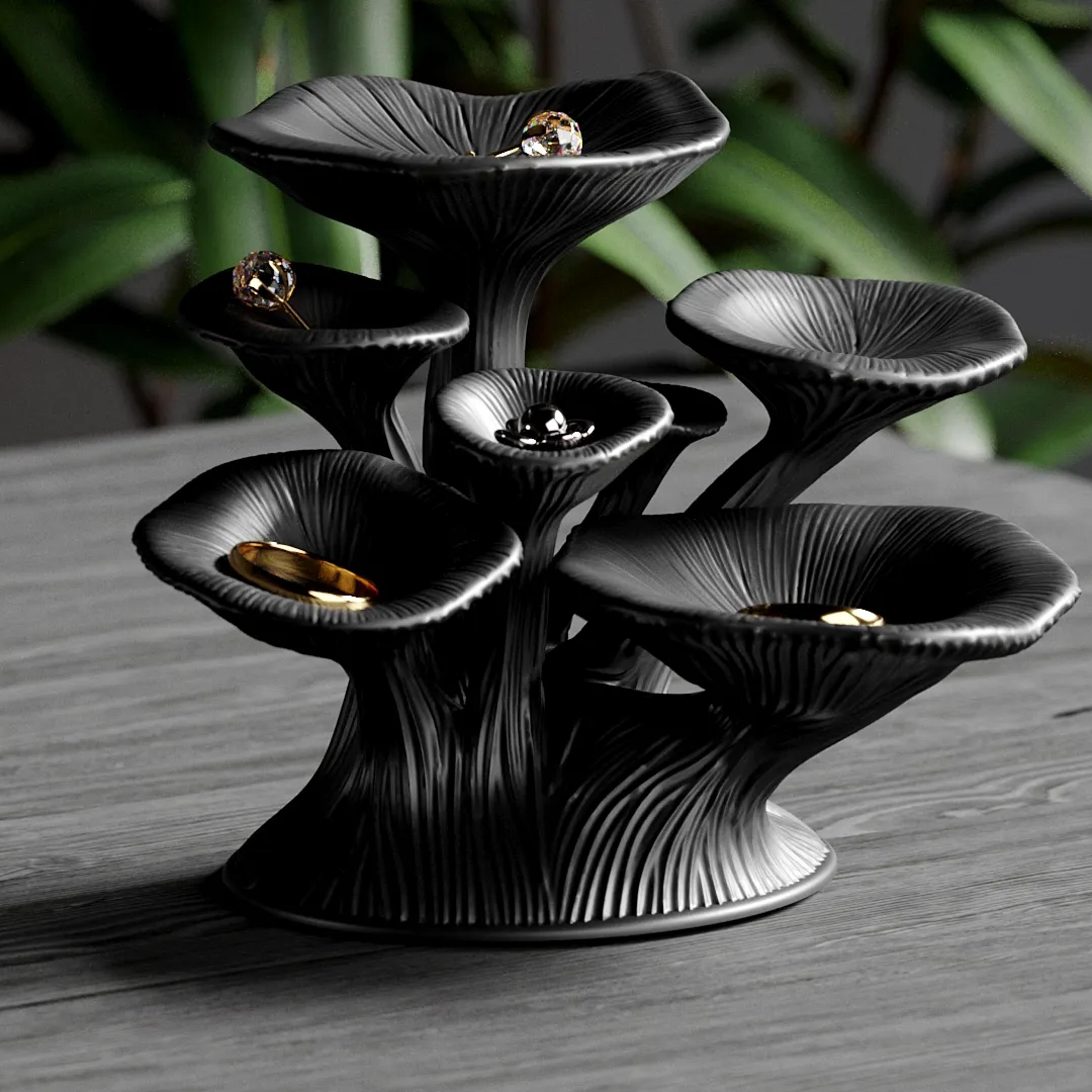 Mushroom Jewelry Organizer Shelf Decorative Ring Holder Storage Tray 1