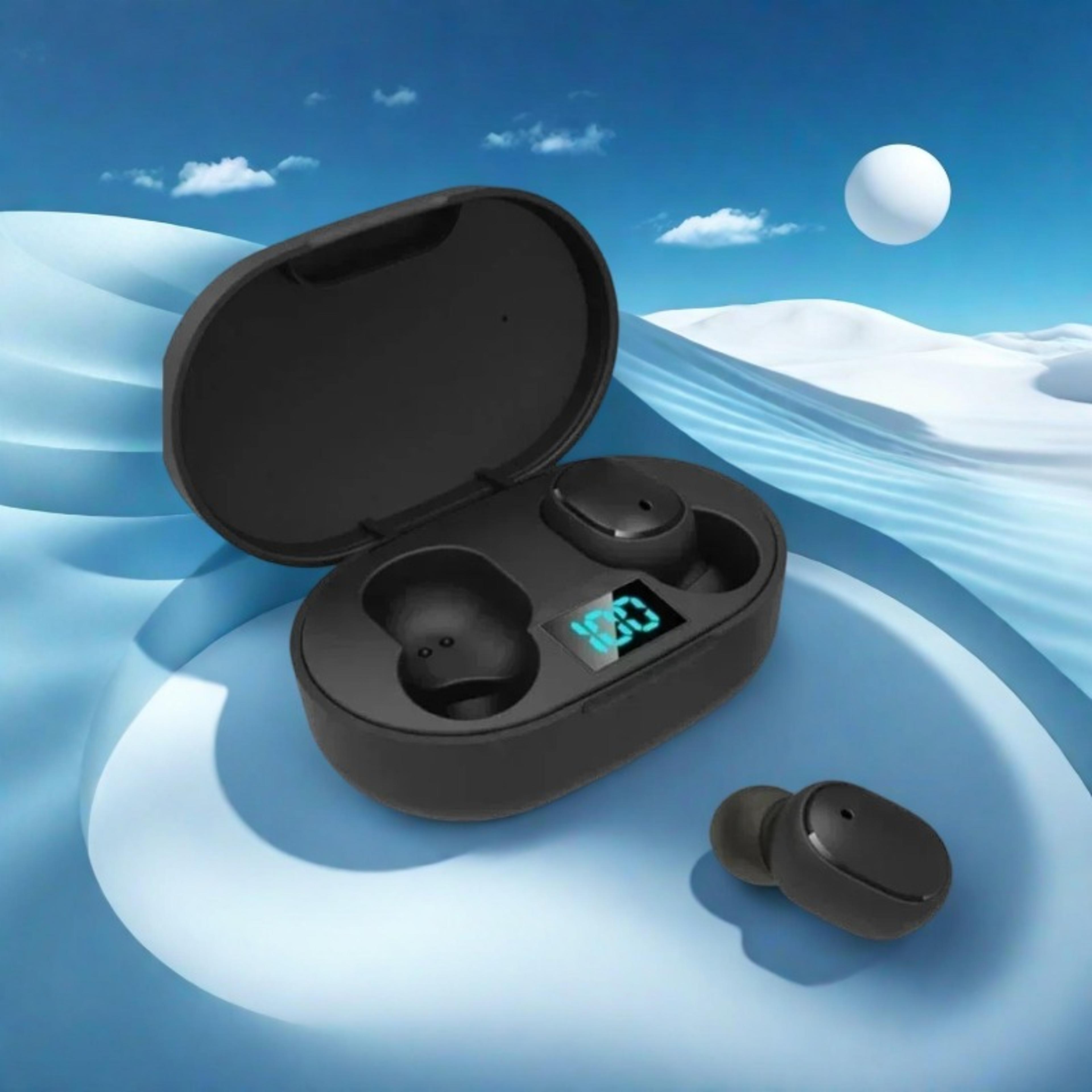 tws wireless bluetooth earbuds with noise cancelling mic and led power display