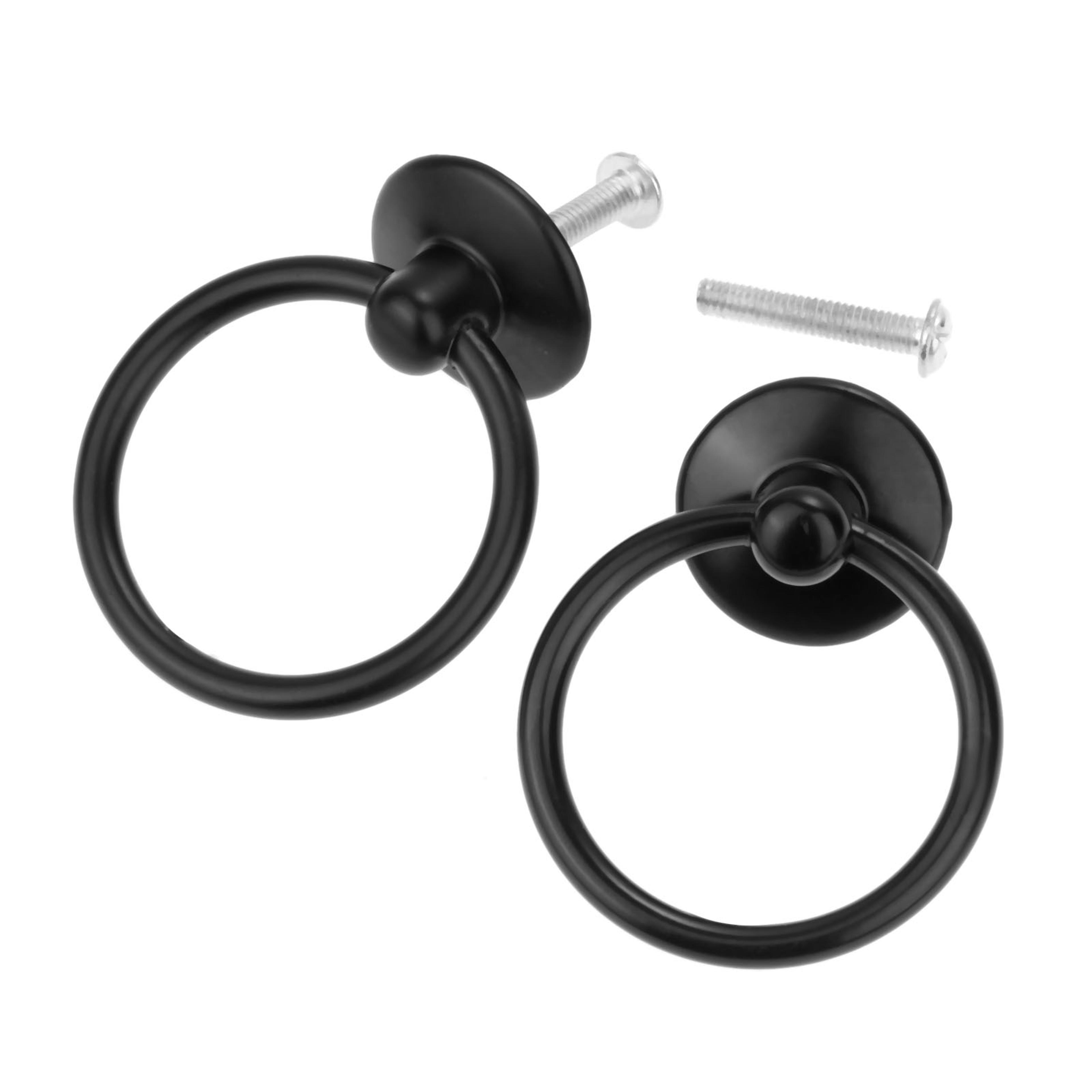 Vintage Black Cabinet Handles Metal Drawer Pulls Kitchen Cupboard Door Knobs 2