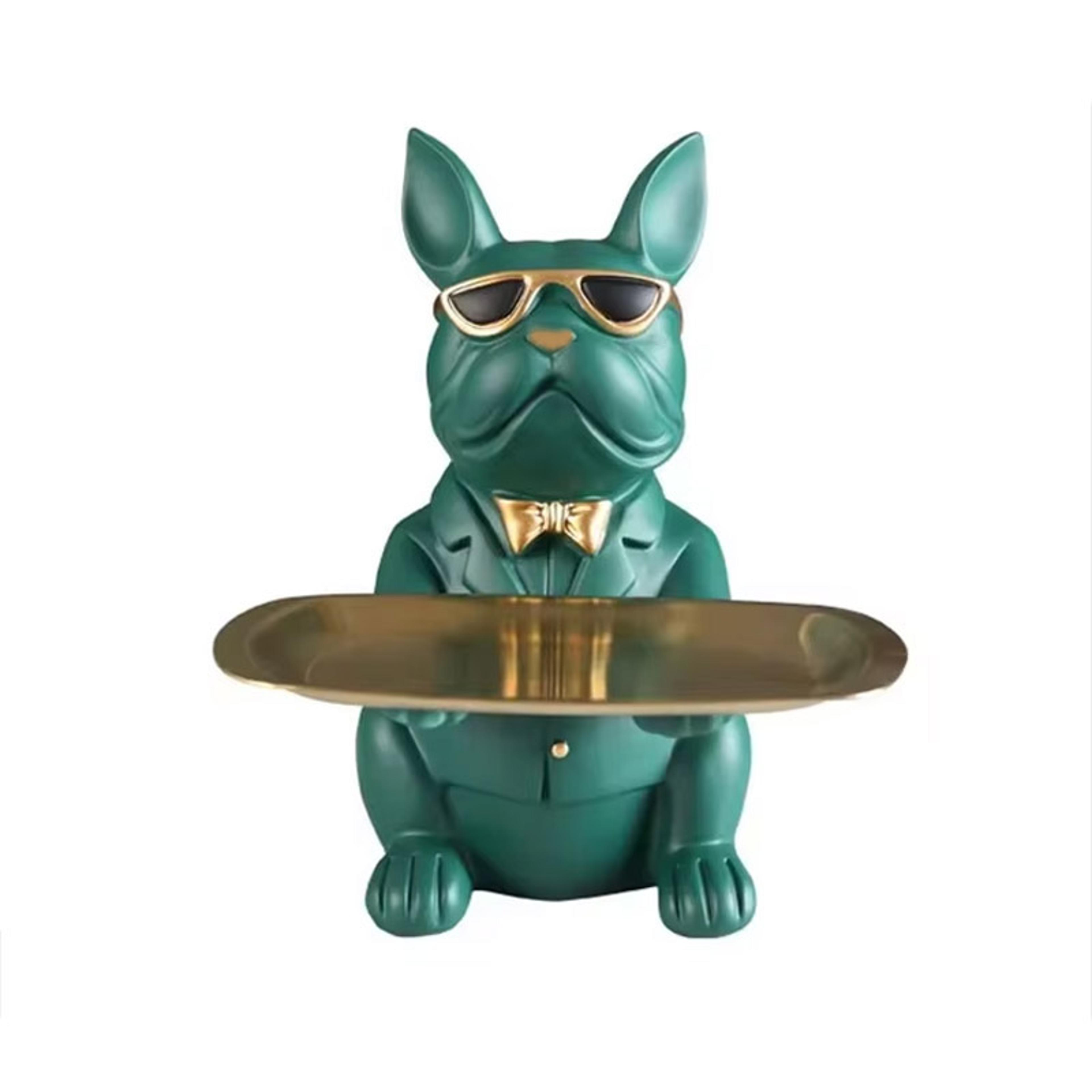 Bulldog Tray Decor Statue Multipurpose Storage Organizer For Living Room And Bedroom 5