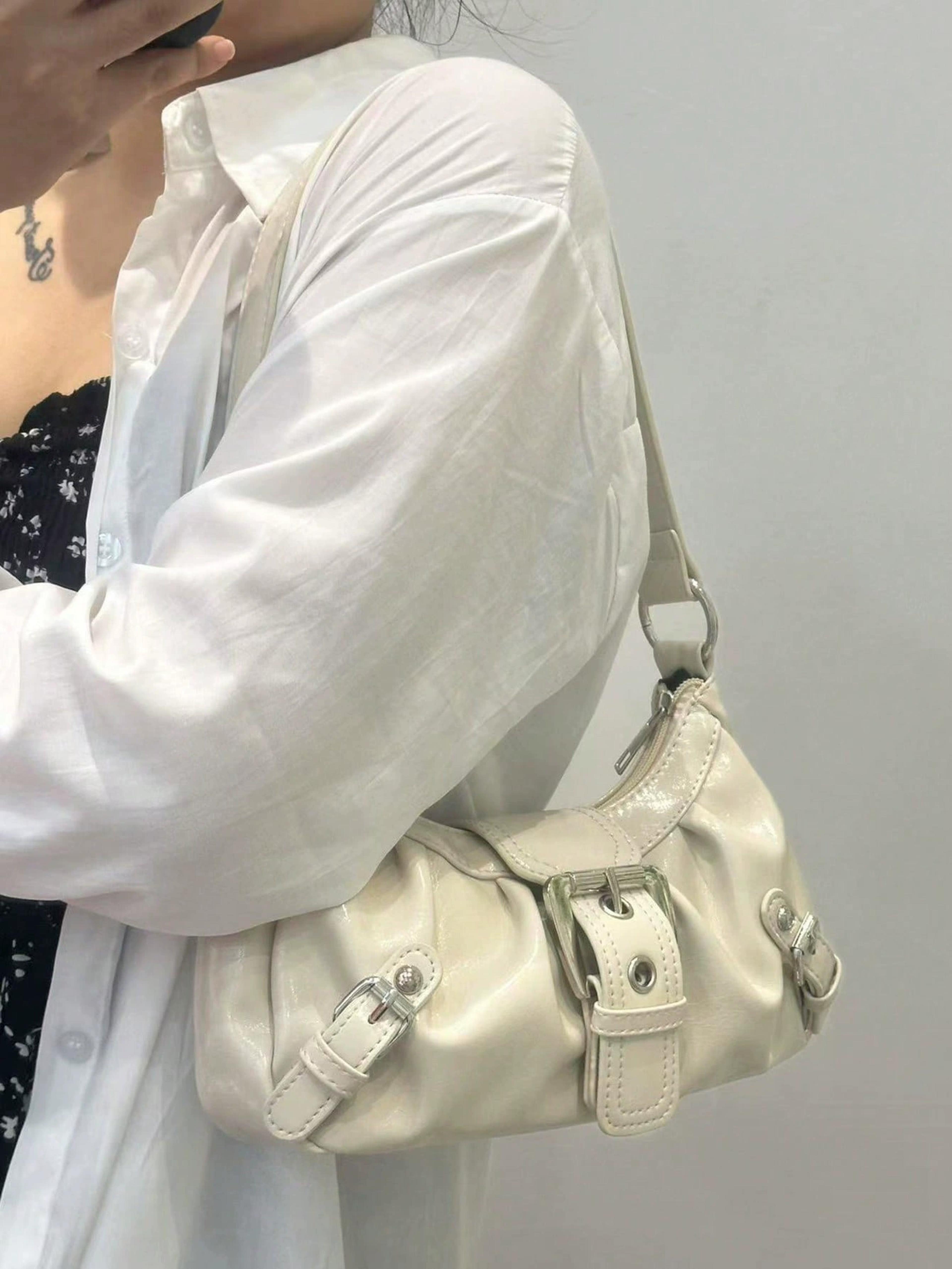 Vintage Leather Shoulder Bag Retro Armpit Purse For Women 6