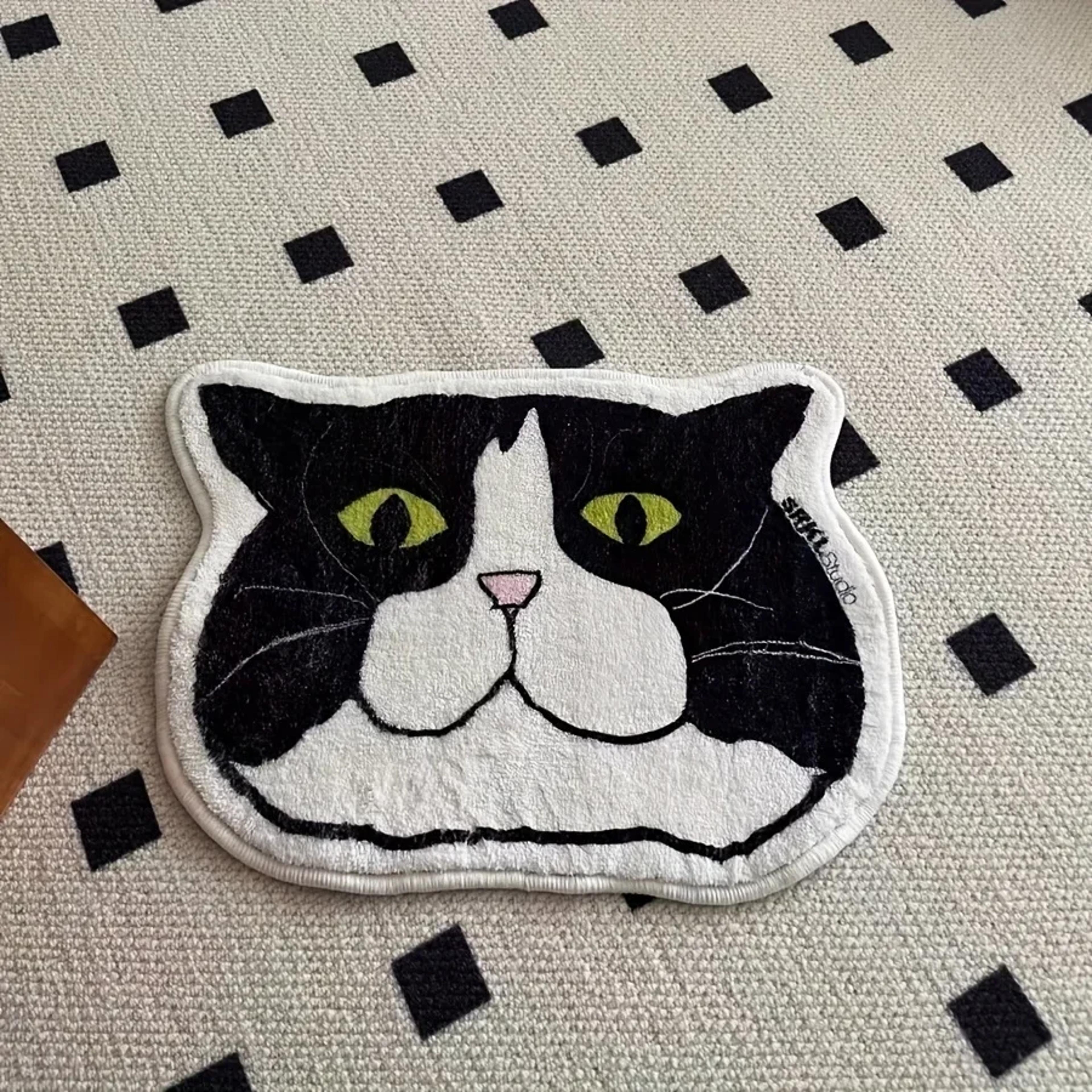 Cute Cat Non Slip Floor Mat Waterproof Stain Resistant Pet Themed Bathroom Kitchen Rug 3