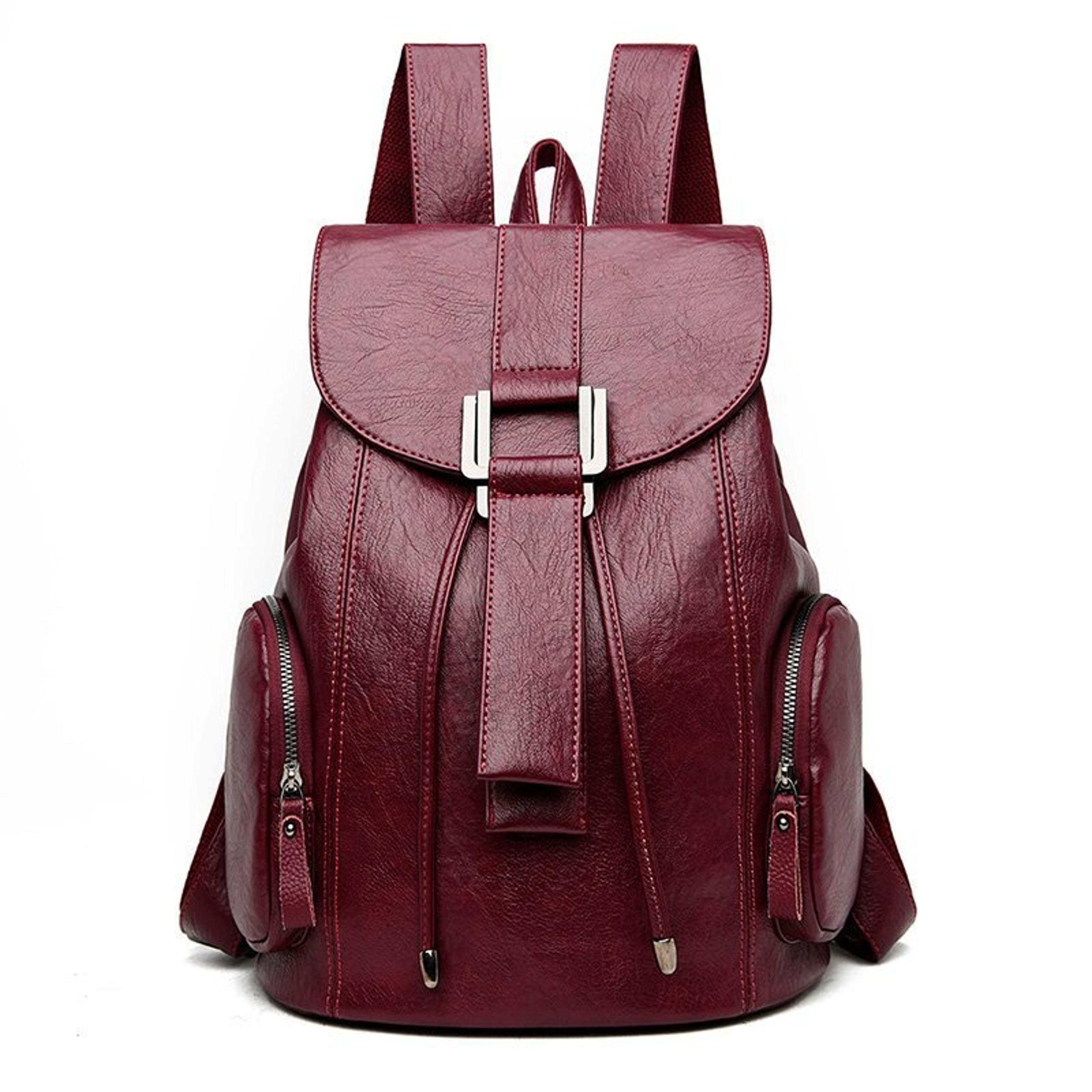 anti theft soft leather travel backpack for women large capacity stylish daily bag
