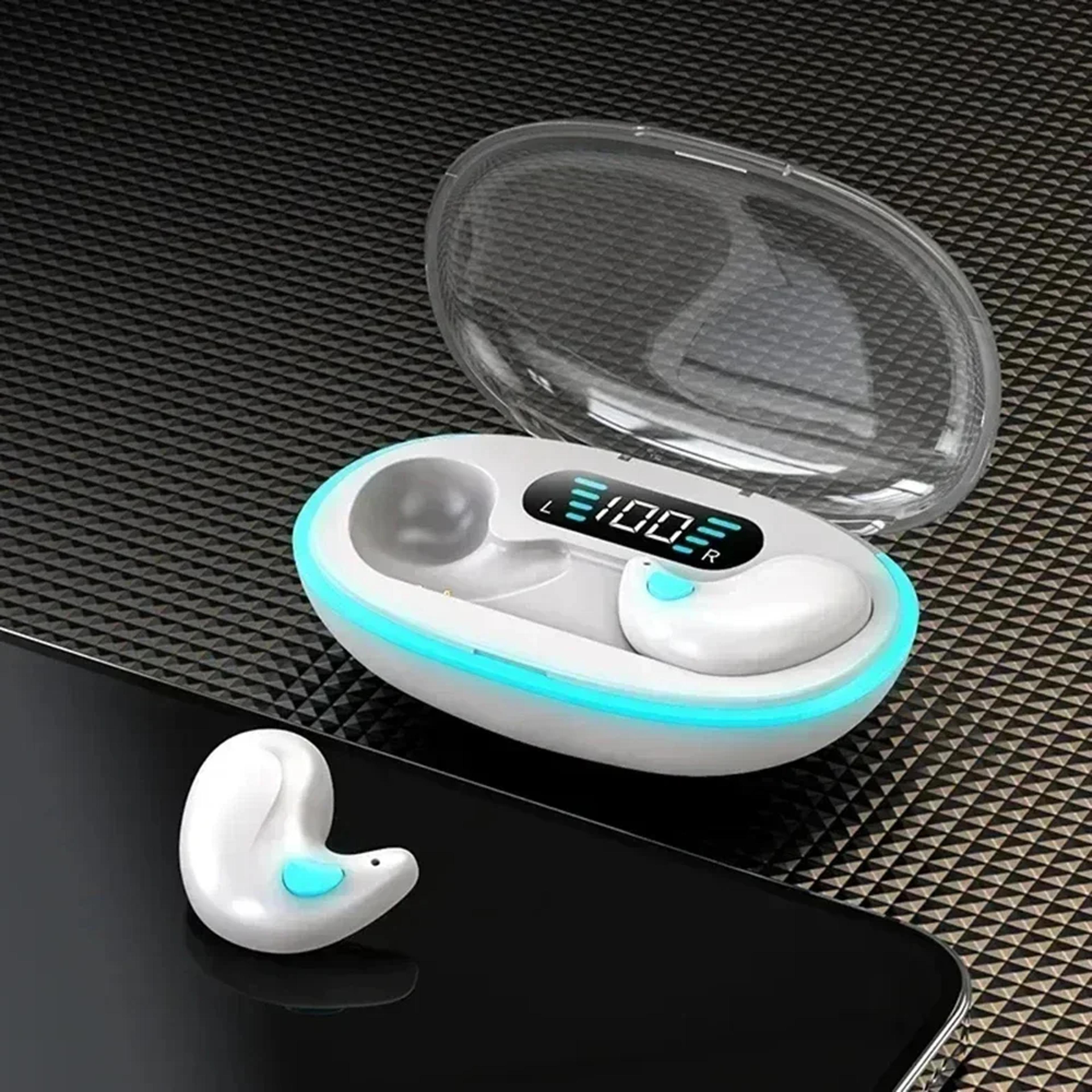 invisible sleep earbuds mini bluetooth earphones with hifi sound & power display