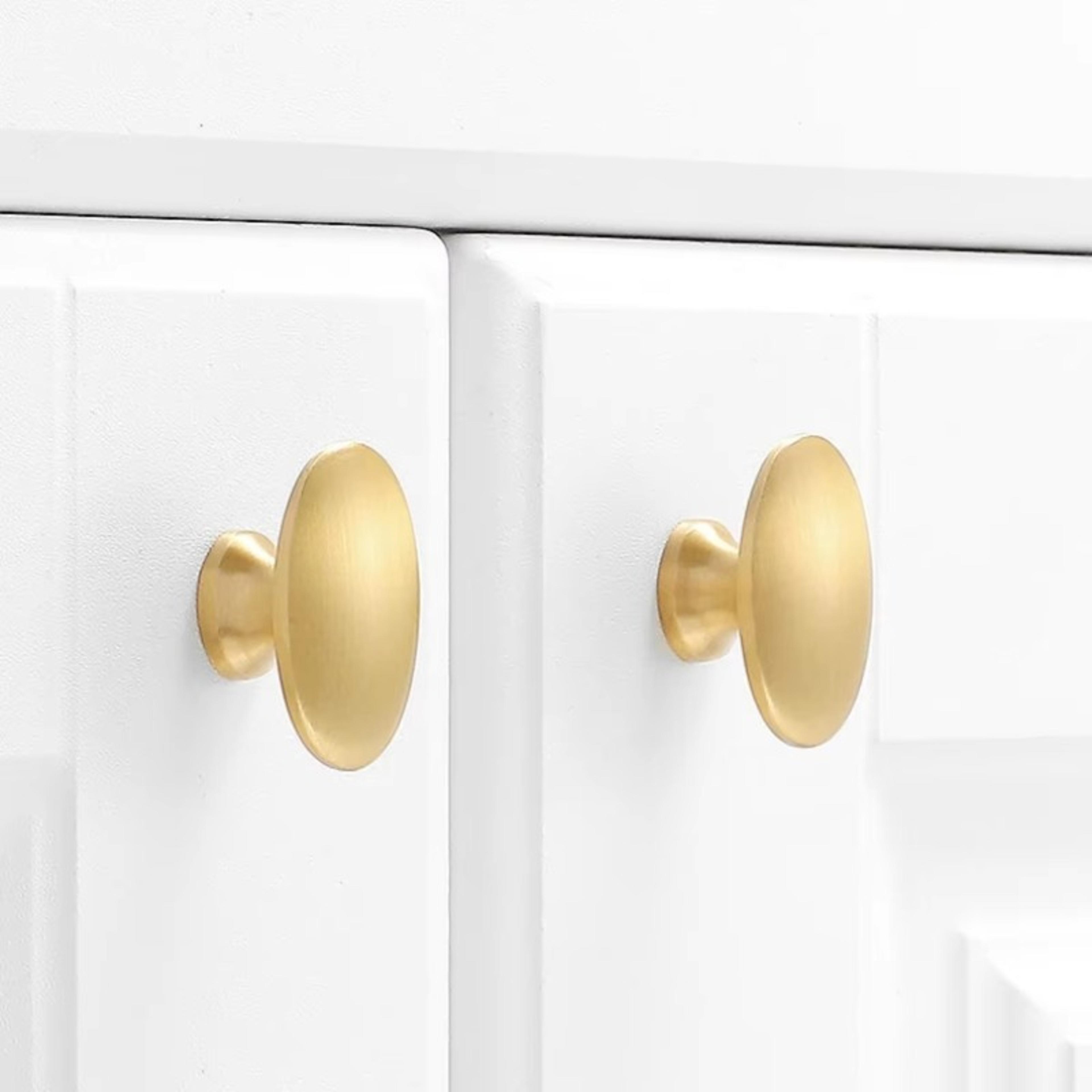 Solid Brass Oval Cabinet Knobs Vintage Drawer Handles For Elegant Furniture Upgrade 1