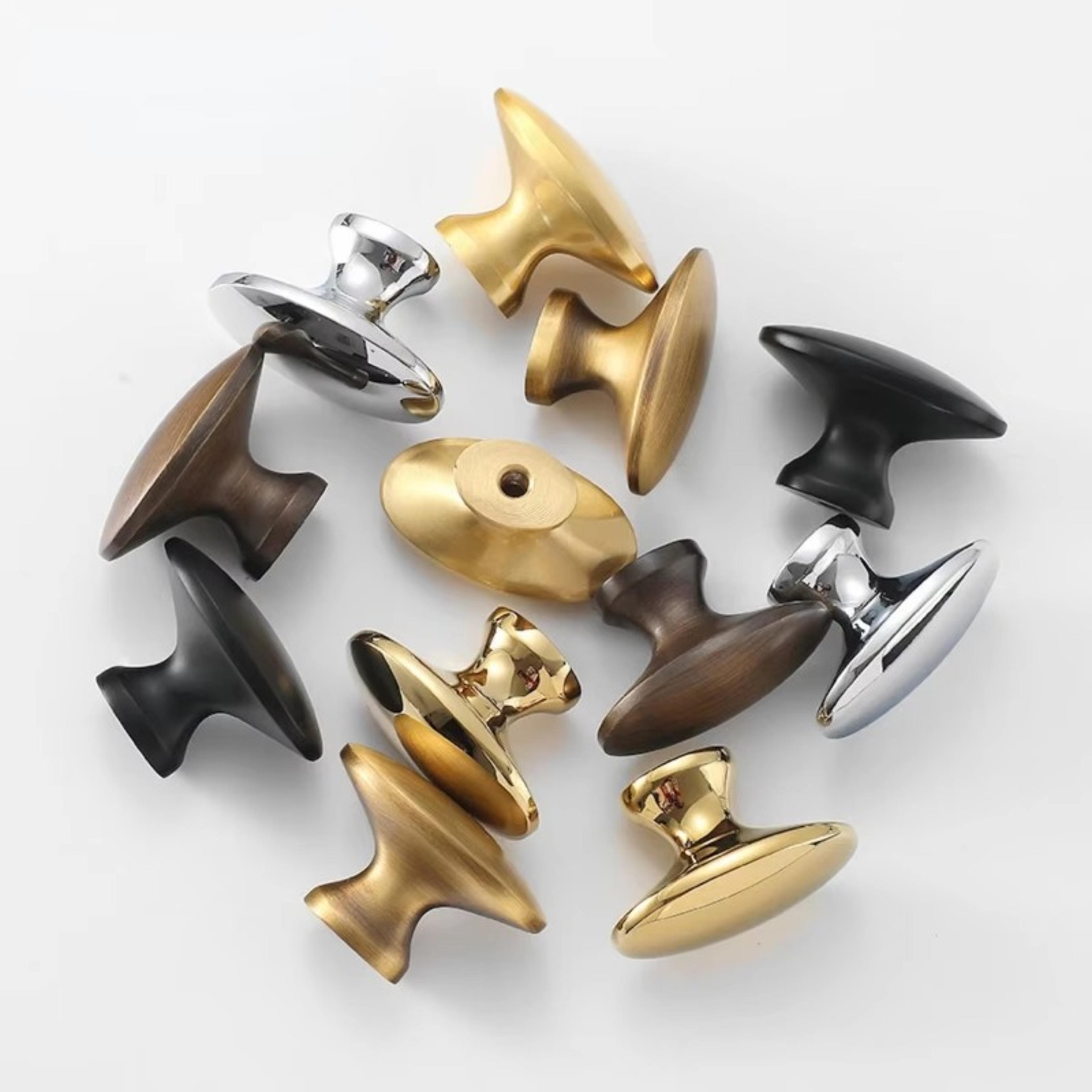 Solid Brass Oval Cabinet Knobs Vintage Drawer Handles For Elegant Furniture Upgrade 4
