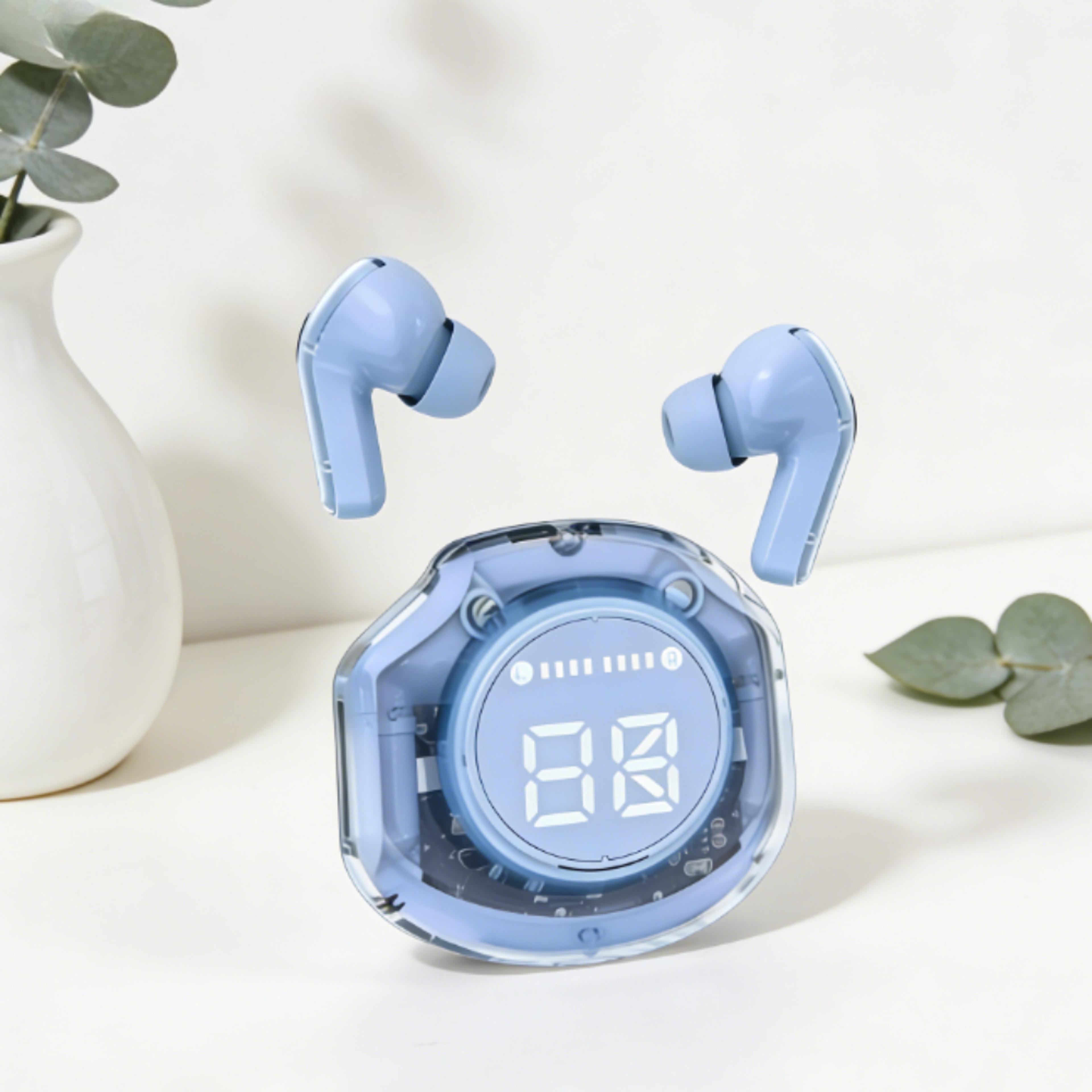 smart led display wireless bluetooth earbuds with long battery life