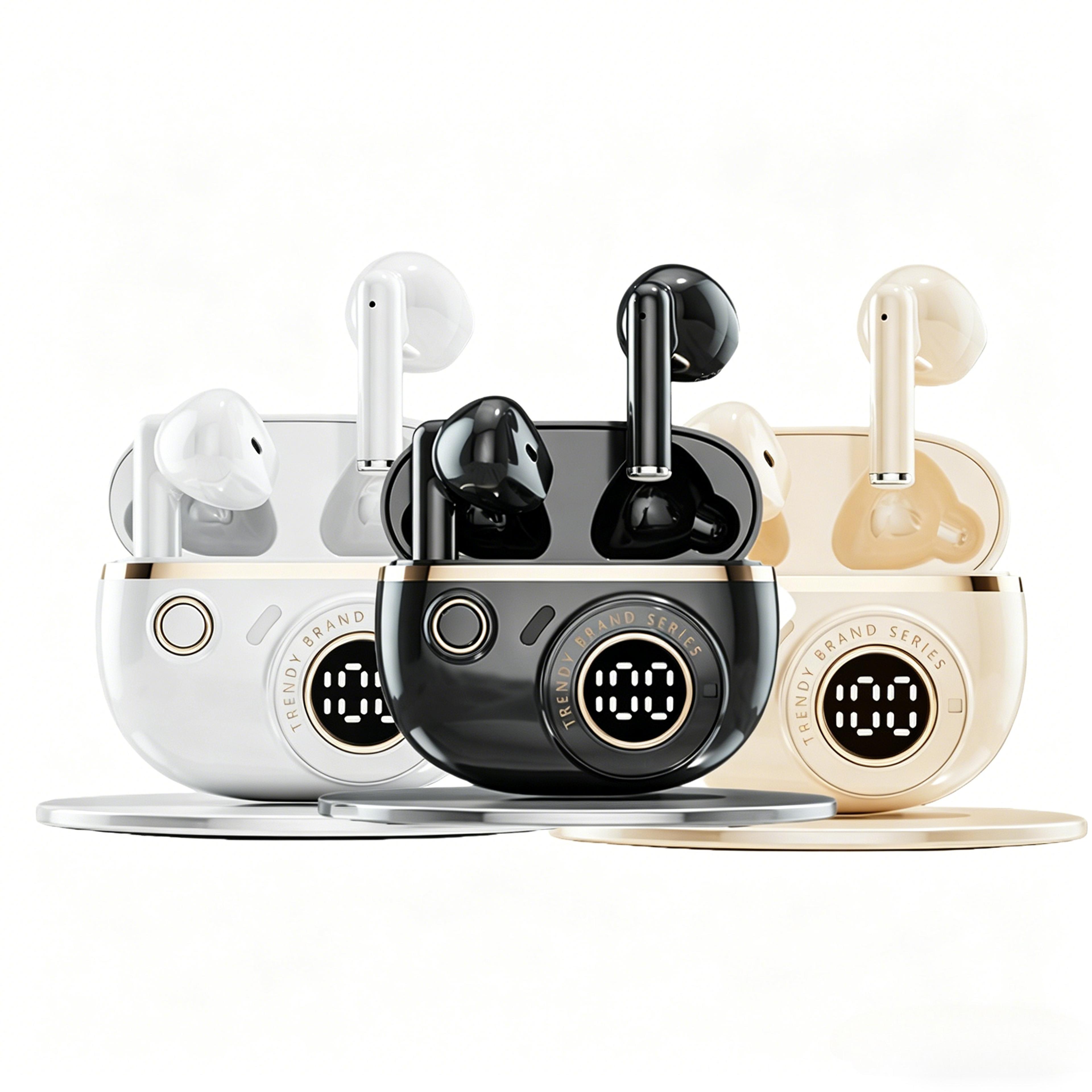 elite sound wireless earbuds bluetooth noise isolation headphones with led charging case