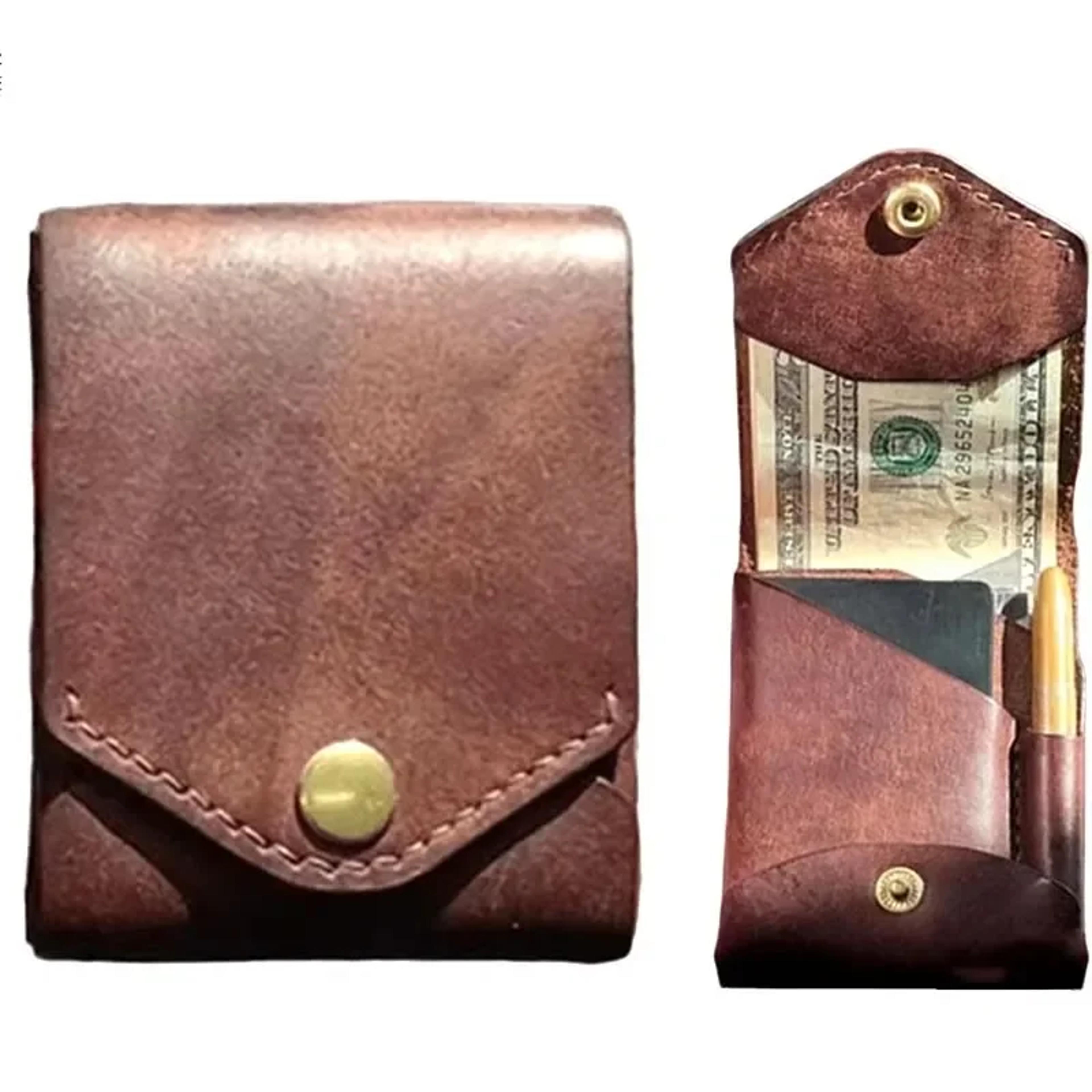 Slim Genuine Leather Wallet Compact Card Holder With Coin Pocket 2