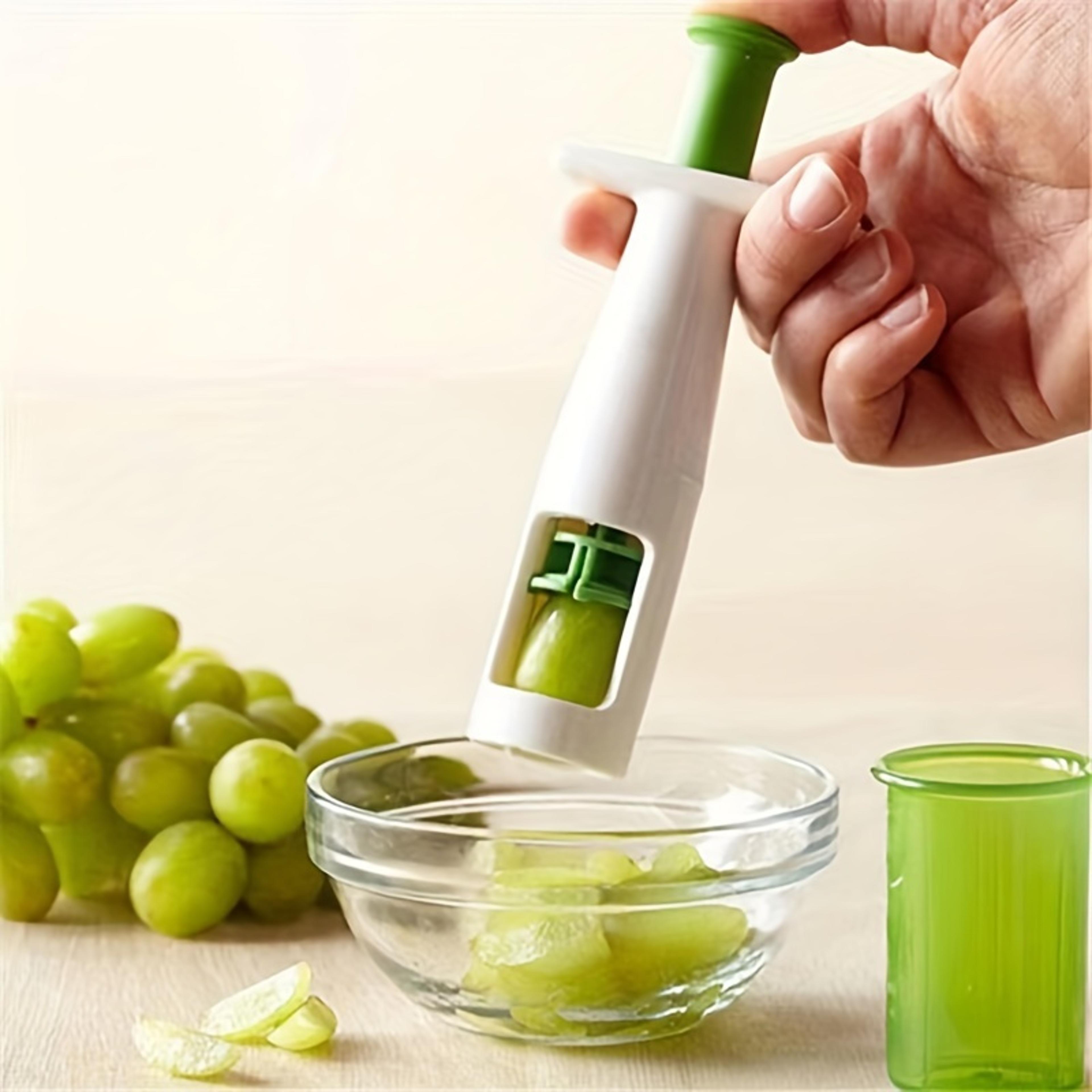 safeslice grape cutter and fruit slicer for kids snack prep and cake decoration