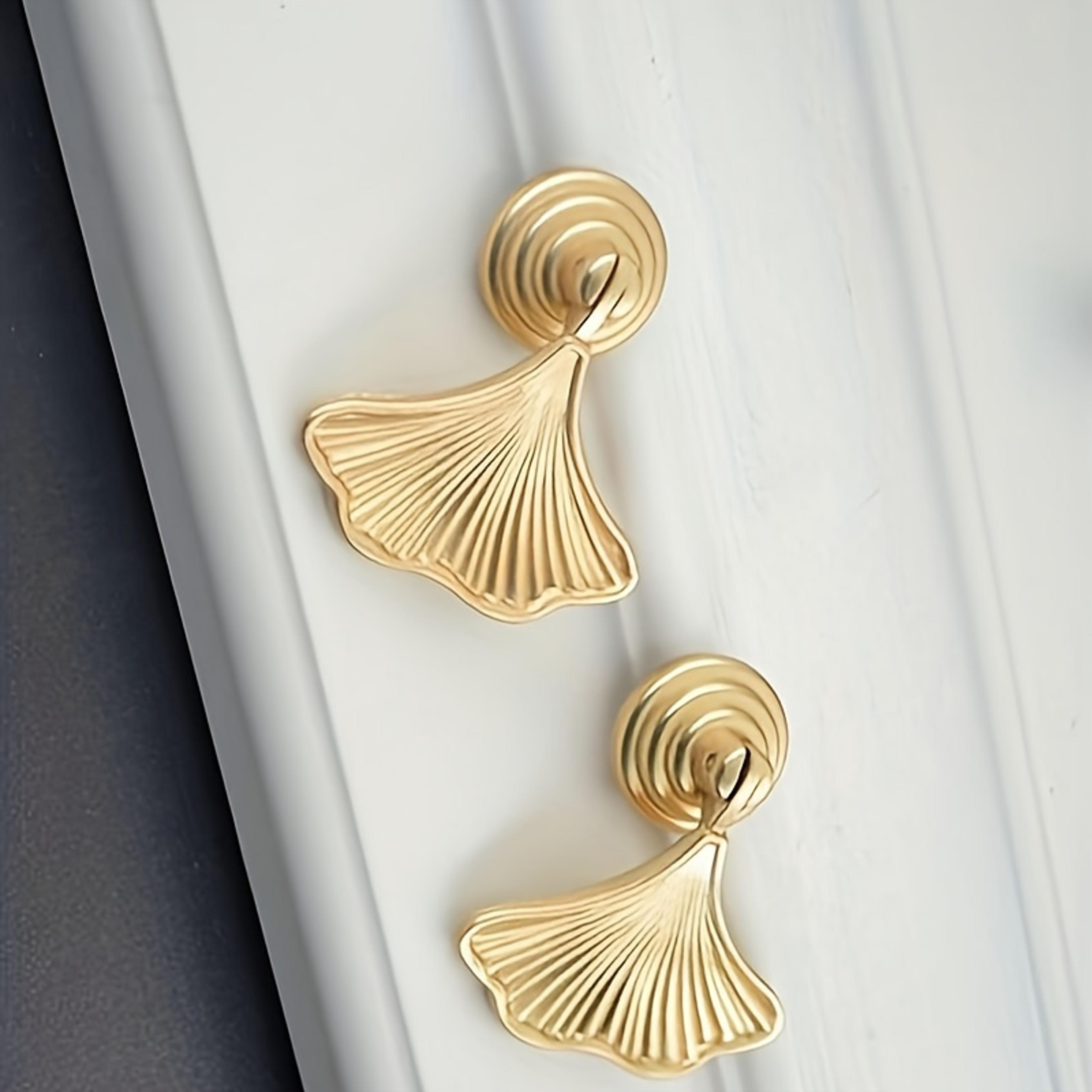 ginkgo leaf drawer pulls modern cabinet handles decorative furniture hardware