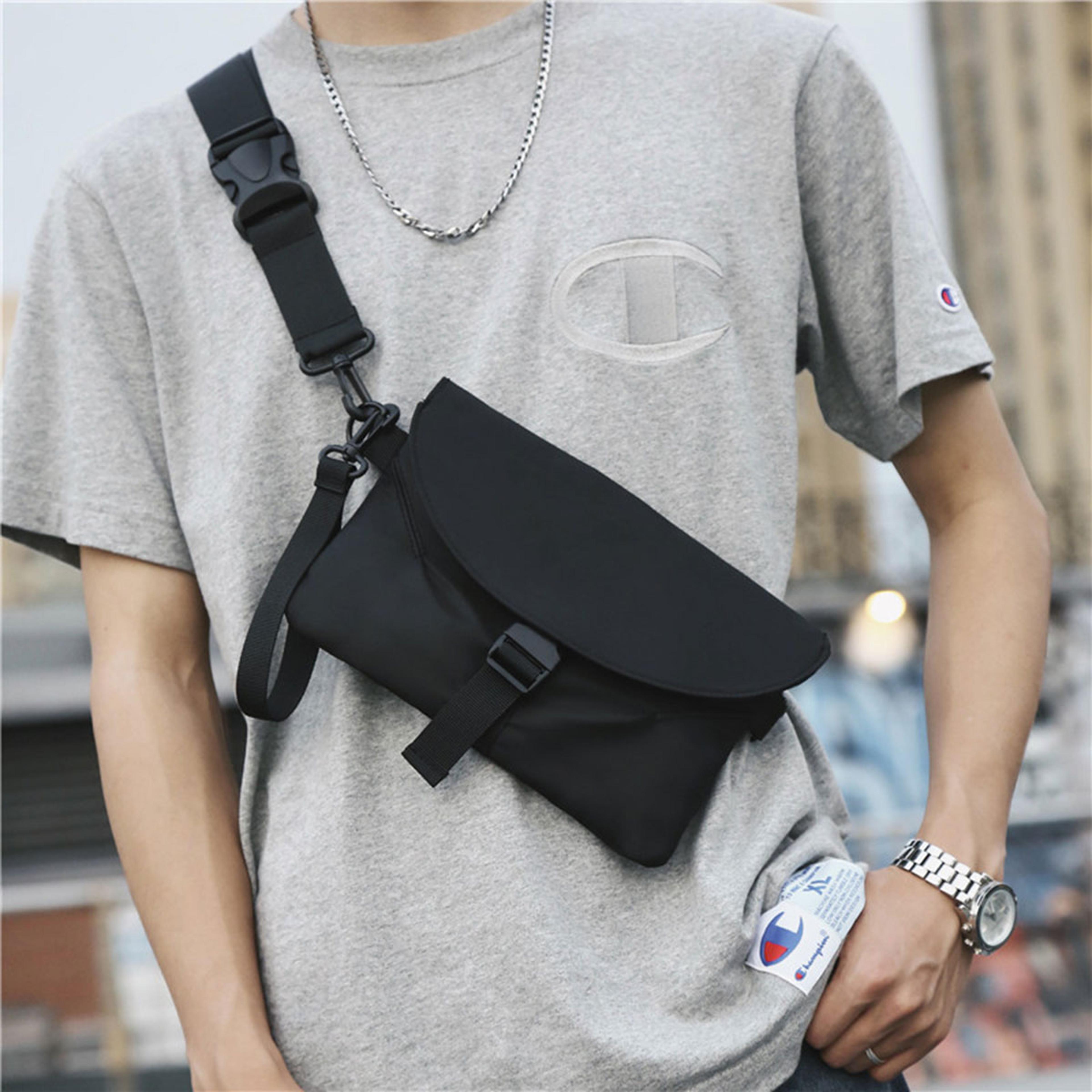 Mens Nylon Crossbody Chest Pack Lightweight Running  Cycling Sling Bag 2
