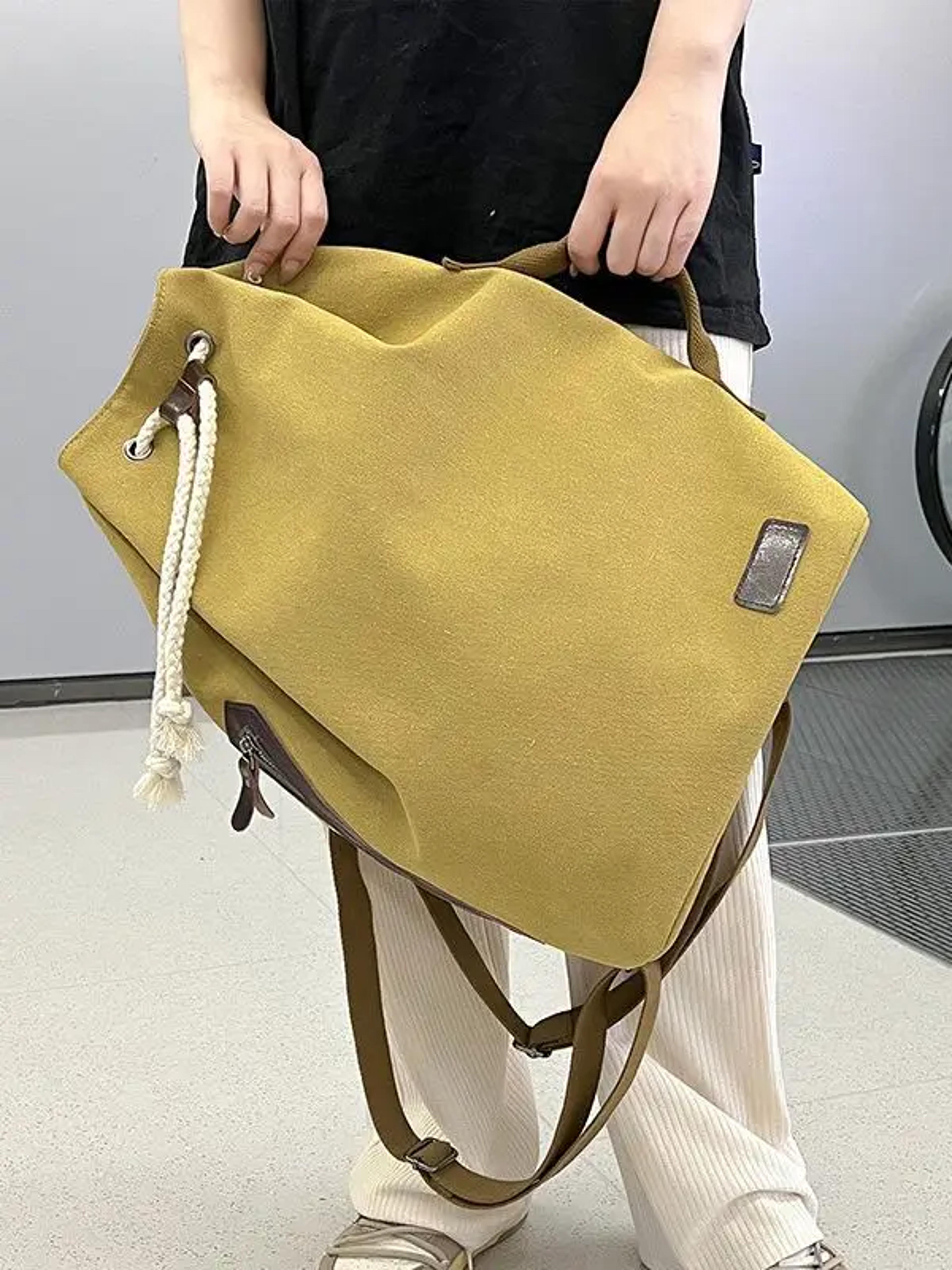 Retro Canvas Bucket Backpack Gym  Travel Bag For Men 6