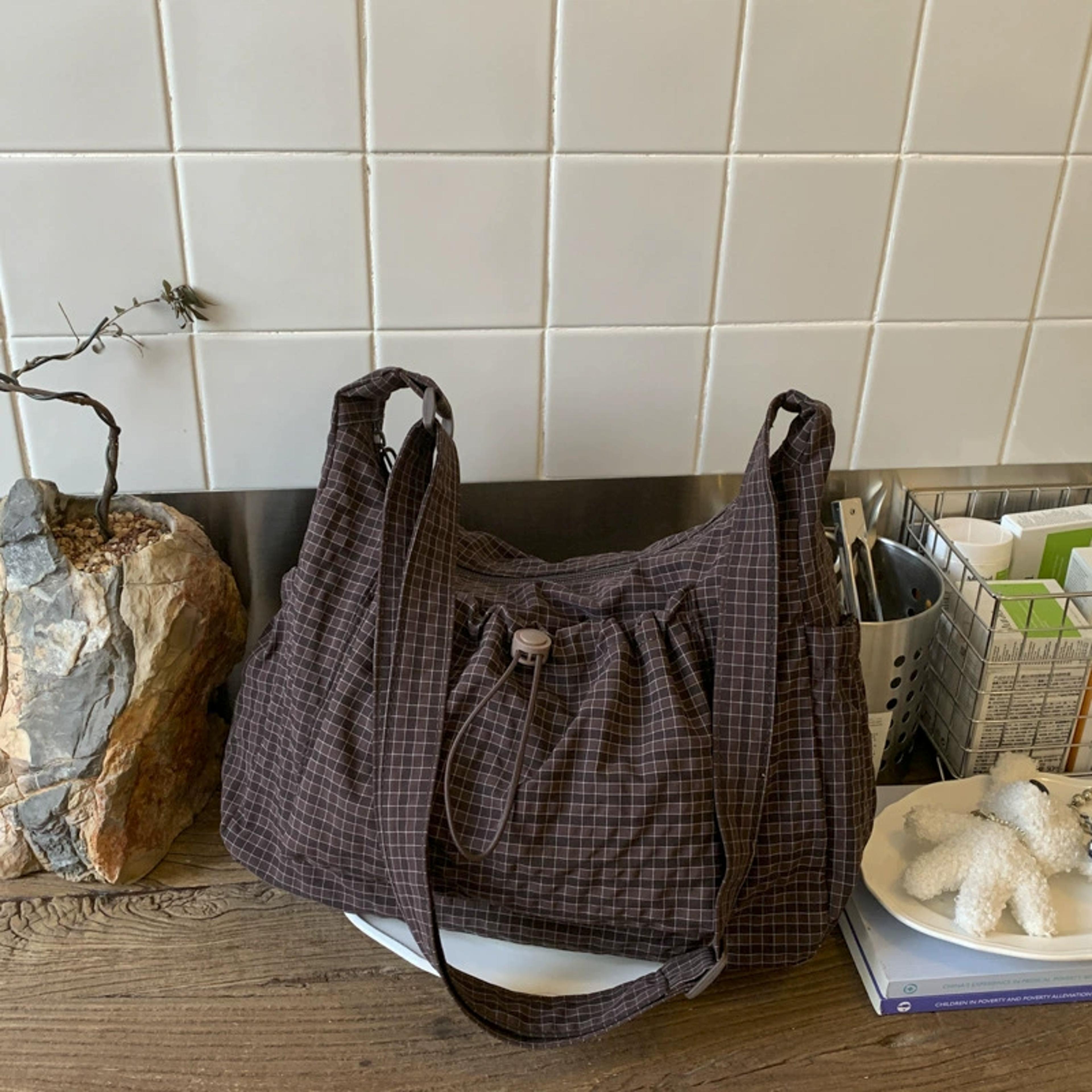korean nylon shoulder bag pleated cloud crossbody tote for women