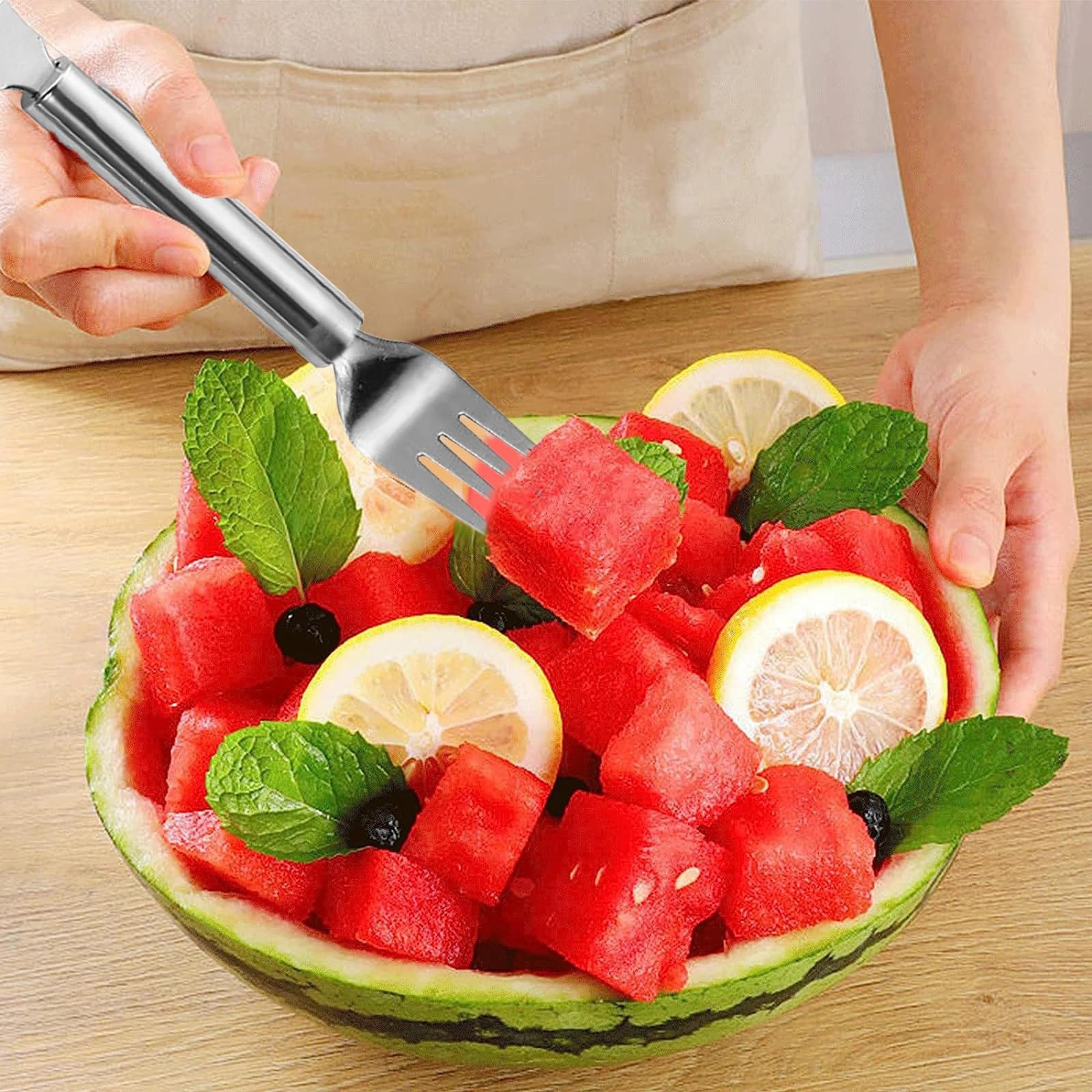 Watermelon Slicer  Fork Tool  Stainless Steel Fruit Cutter 4