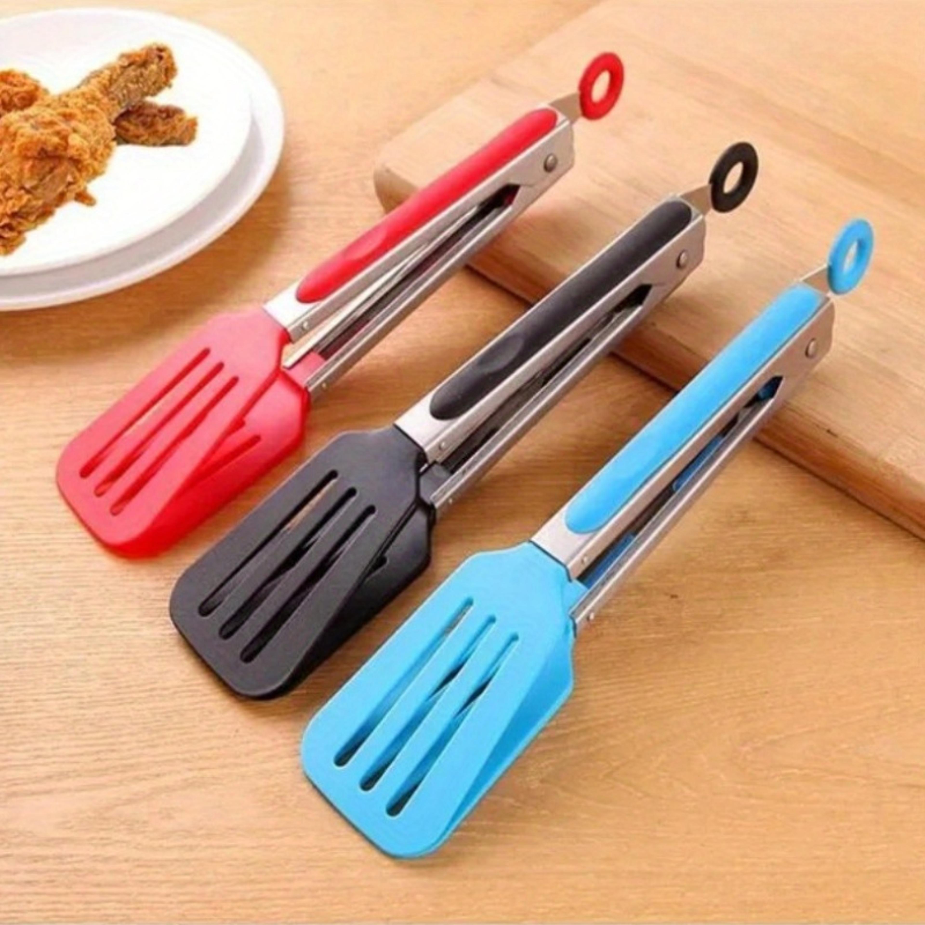 premium silicone bbq grilling tongs heat resistant, non stick kitchen & outdoor cooking tool