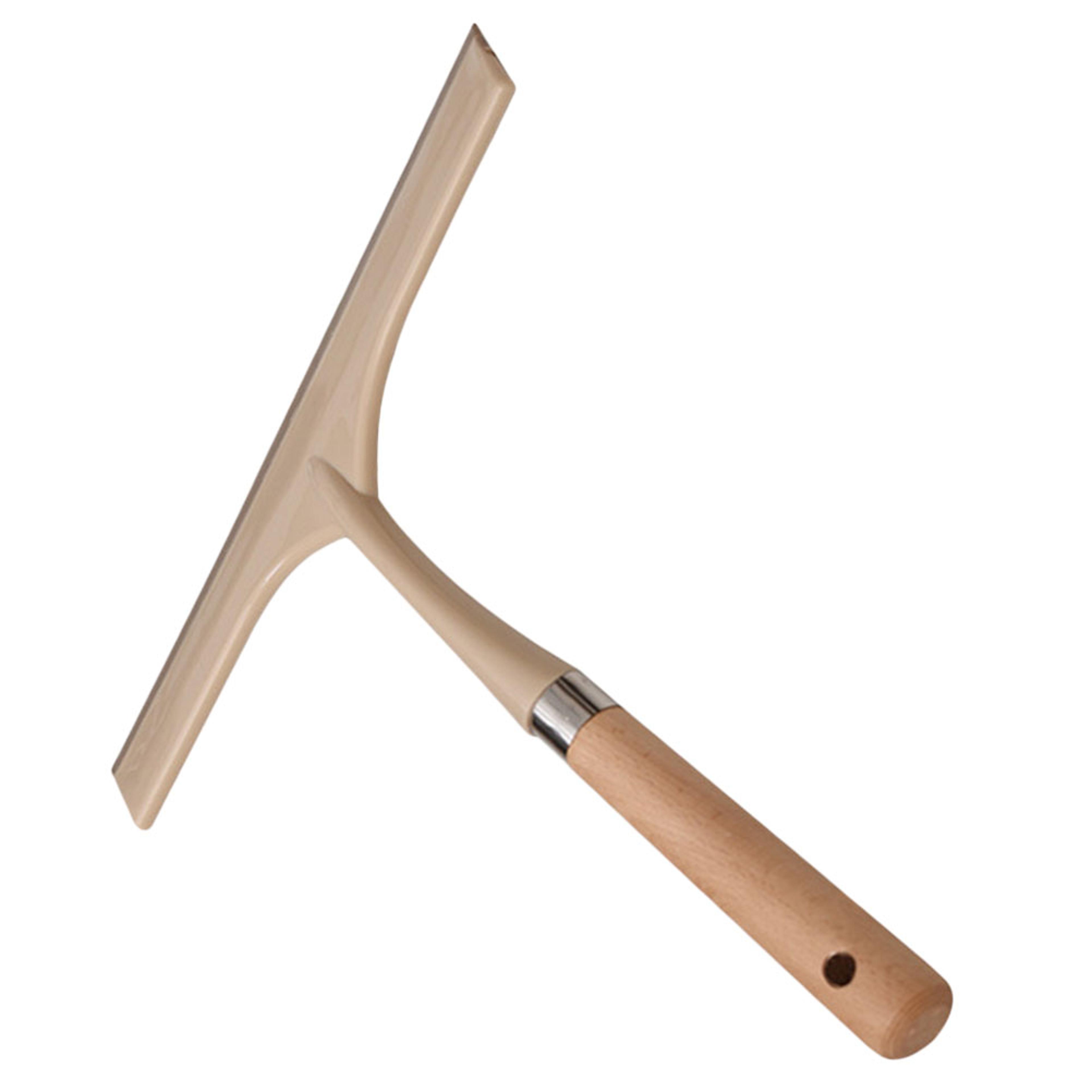 premium glass cleaning tool with beech wood handle – window squeegee for bathroom, car & mirror