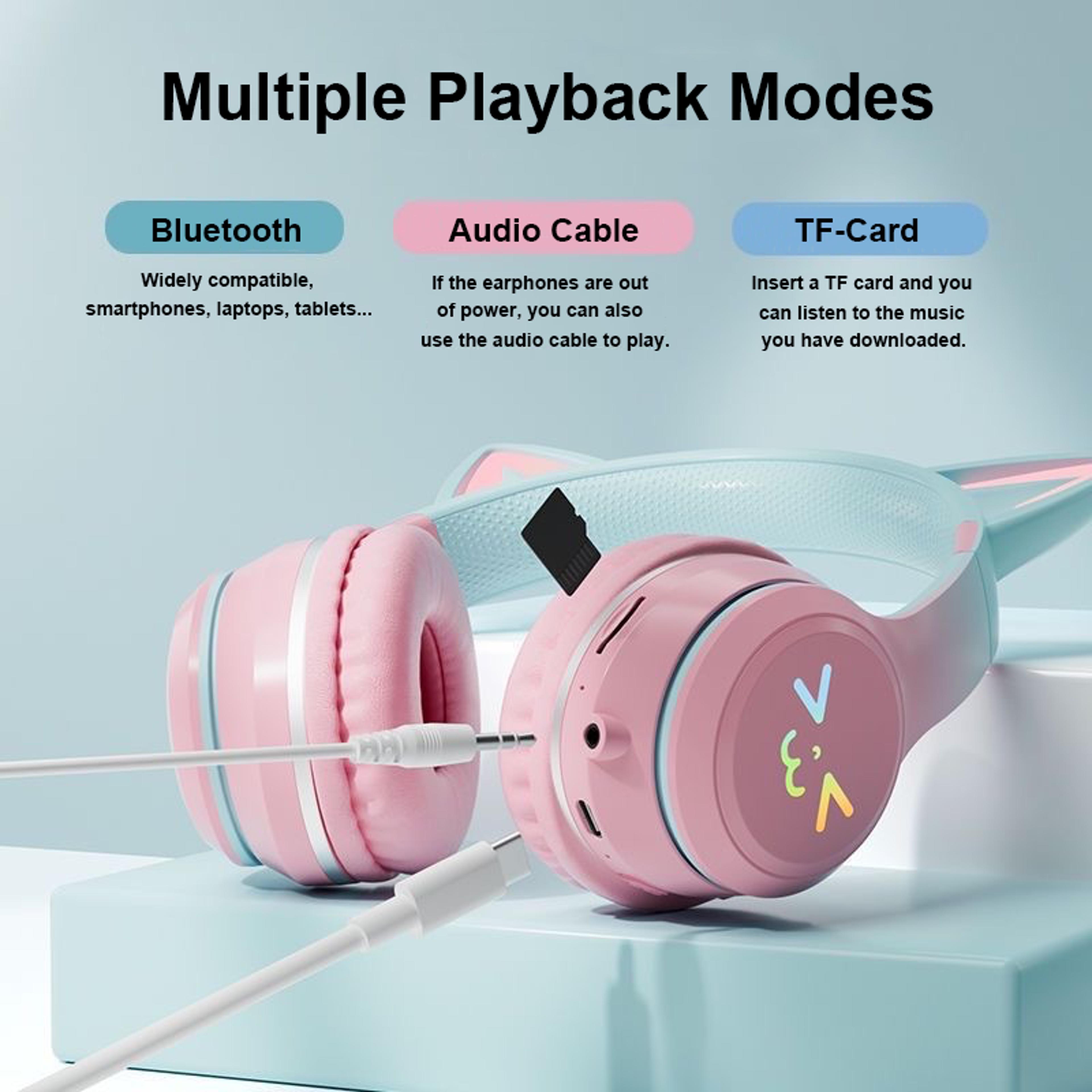 LumiCat RGB Bluetooth Headphones For Kids With LED Flashlight  Cat Ears 4