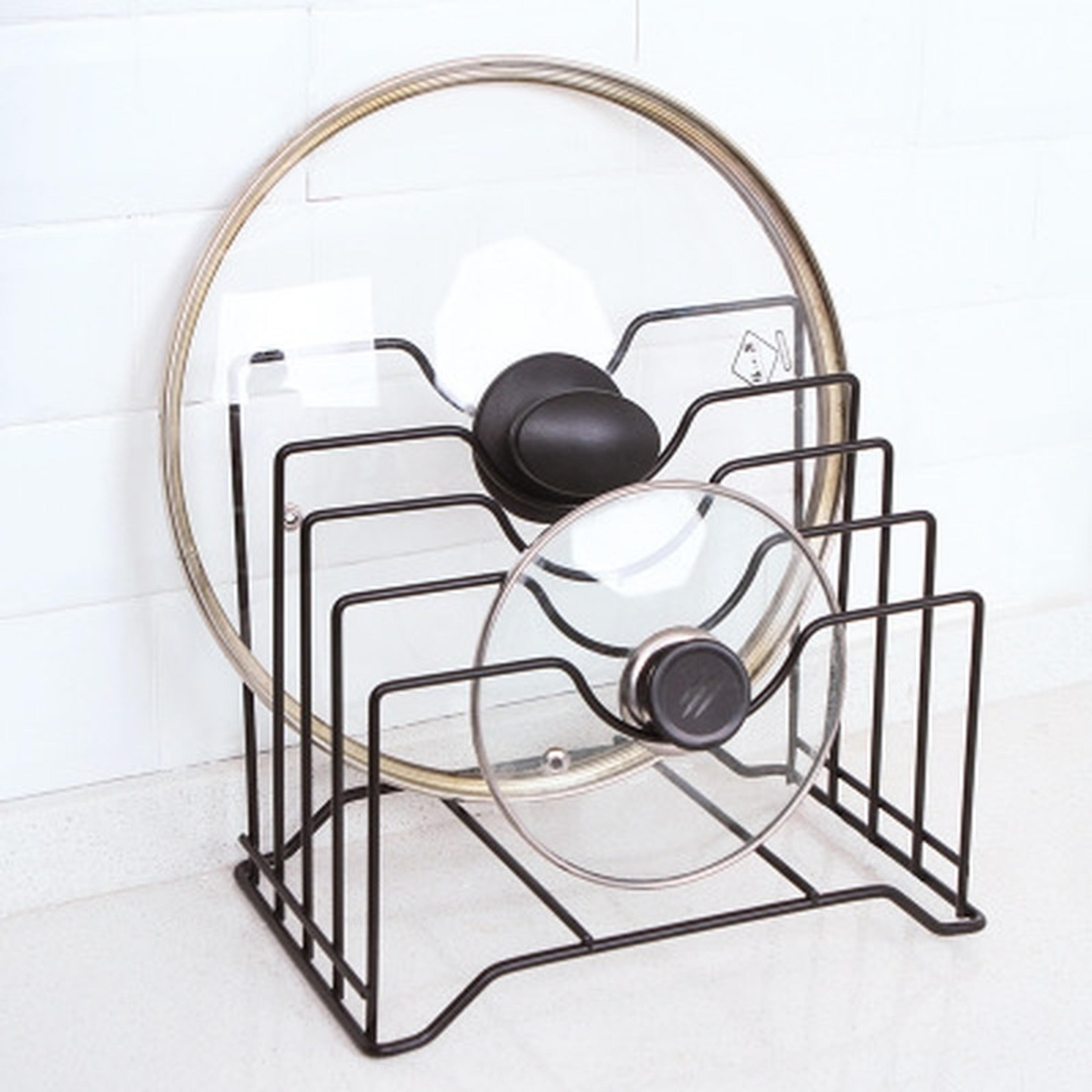SpaceSaver Pot Lid Organizer And Pan Rack For Kitchen Cabinets  Countertops 1