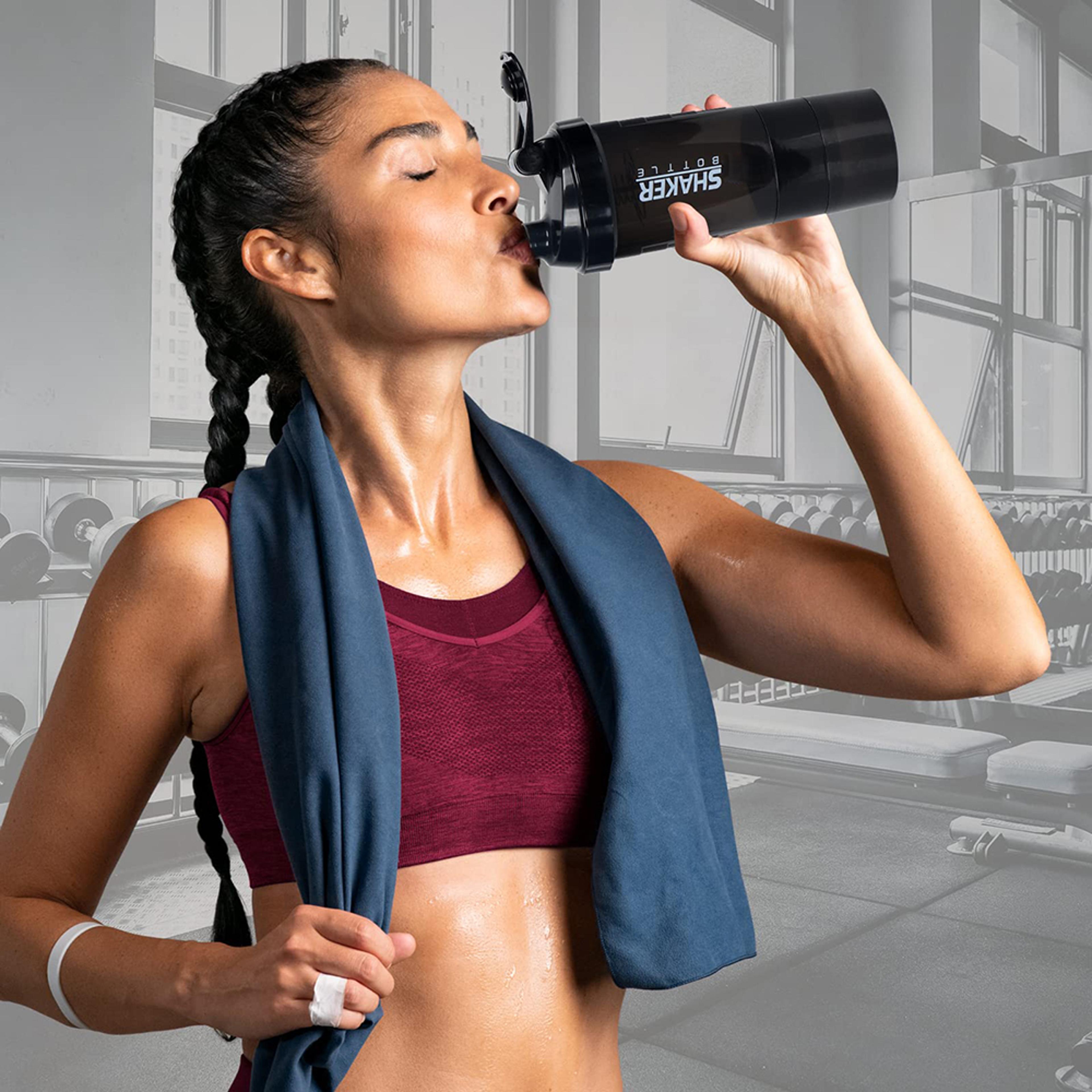Triple Layer Protein Shaker Bottle With Storage Compartments For Gym Fitness  Meal Prep 3