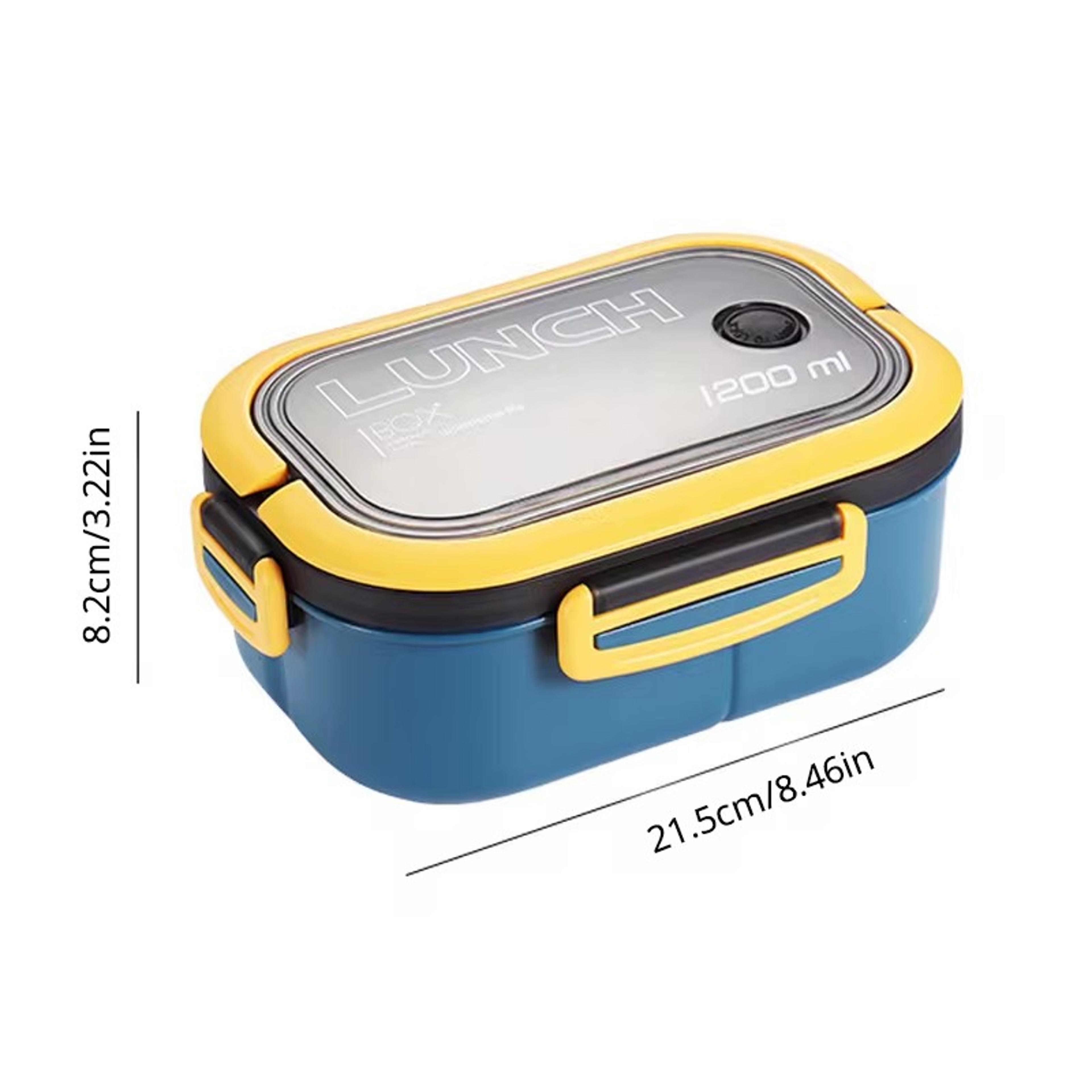 Portable Lunch Box With Fork  Spoon Double Layer Food Storage Container 4