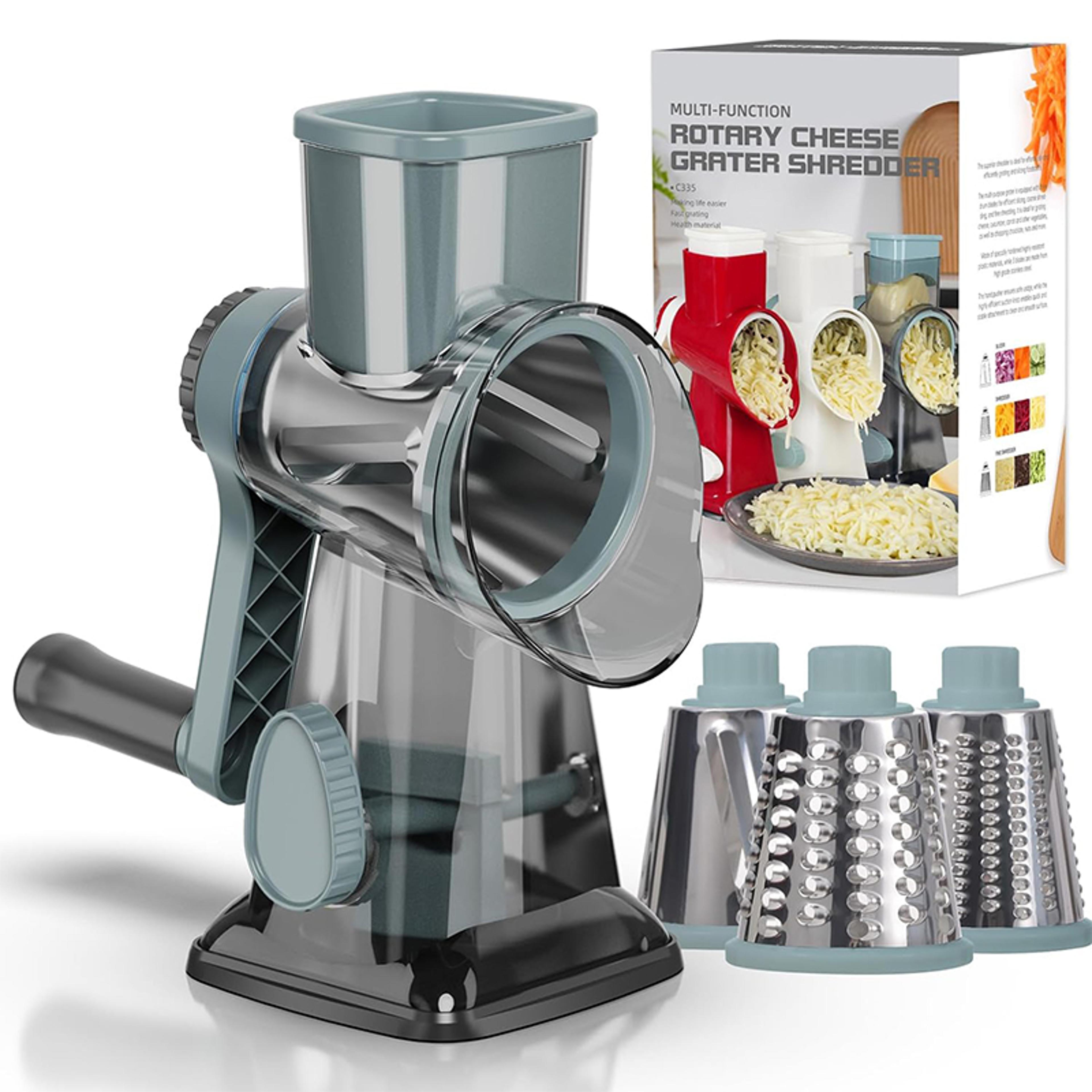rotary cheese grater manual vegetable slicer & nut grinder for fast kitchen prep