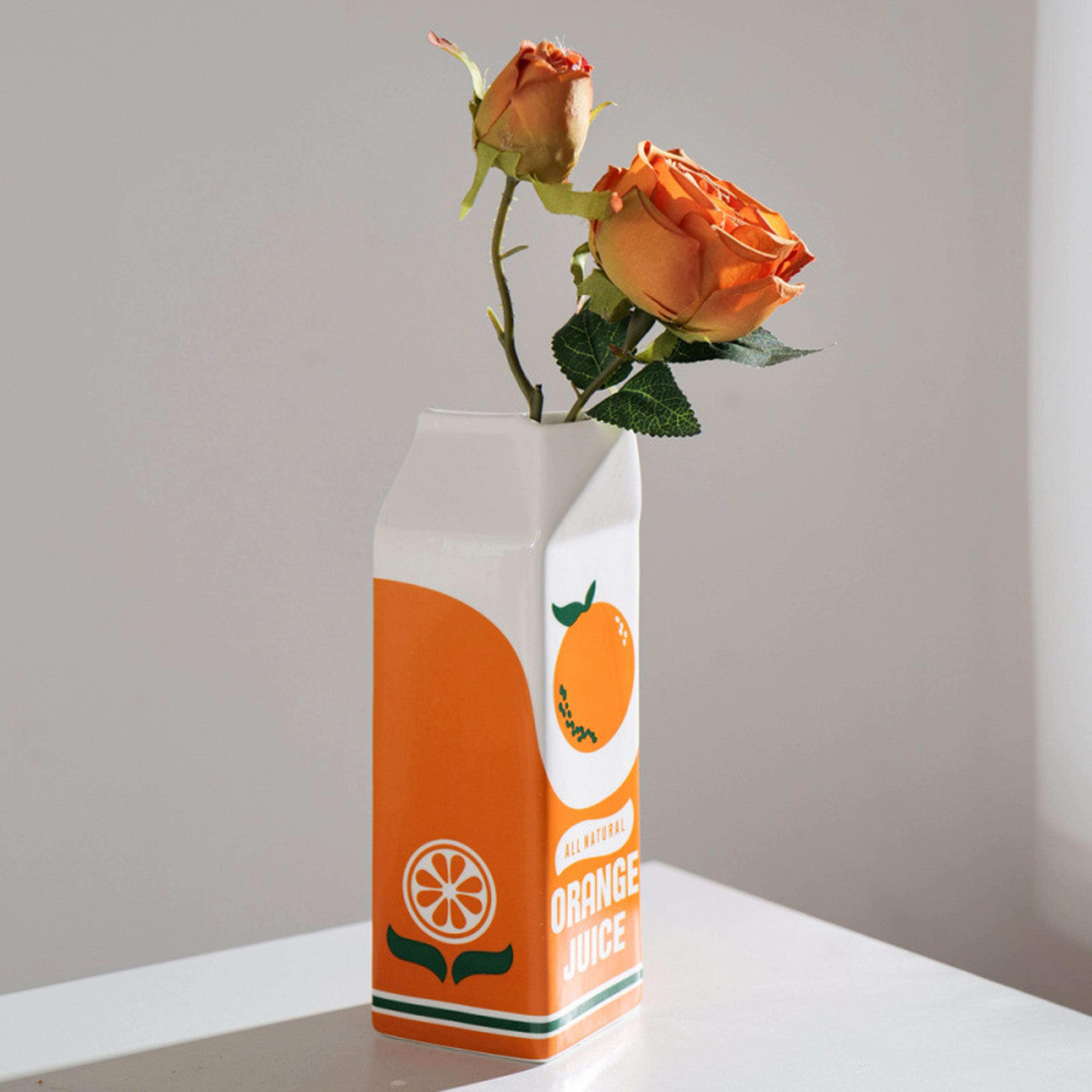 Orange Fruit Ceramic Vase For Modern Home Decor  Hydroponic Flowers 1