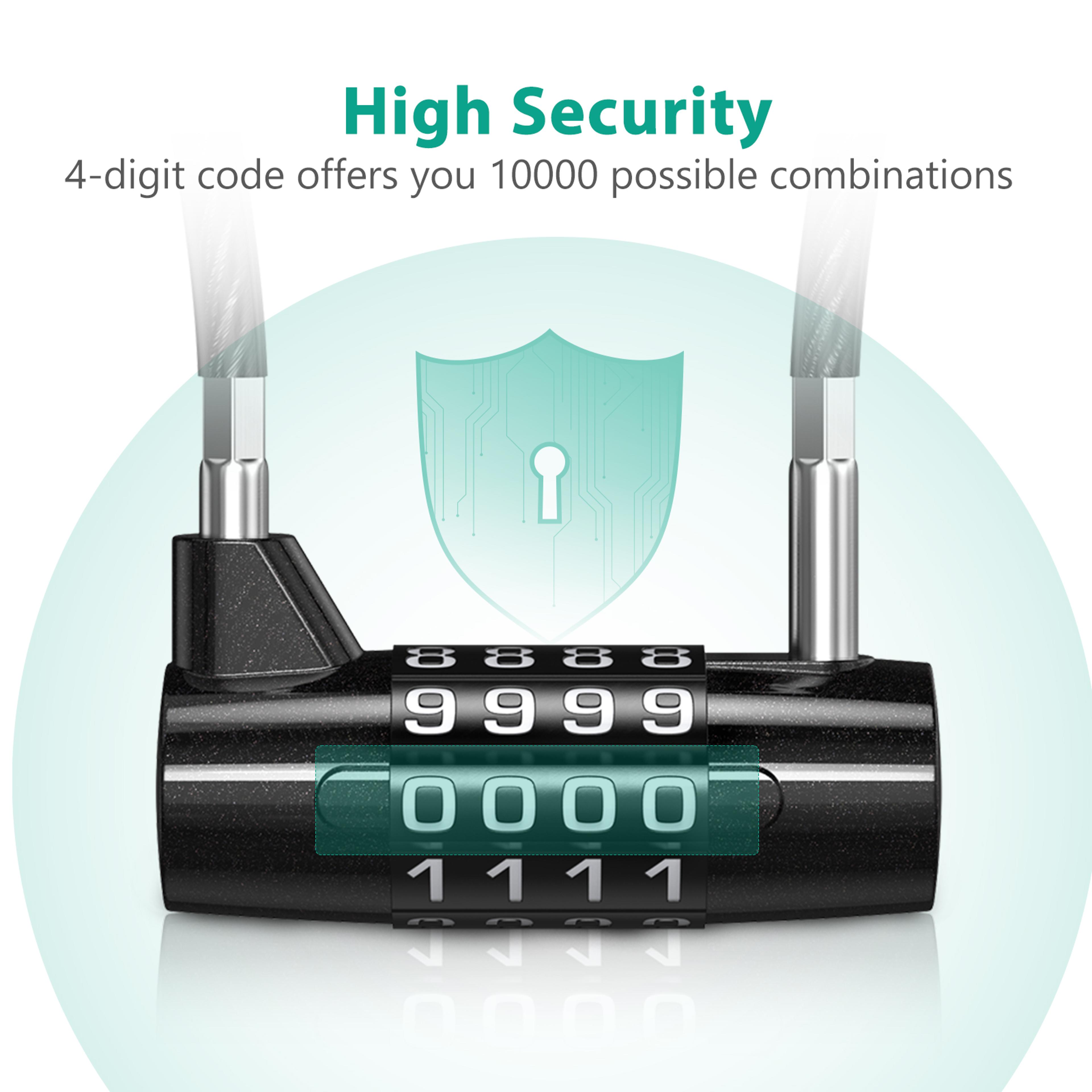 SecureFlex Digit Combination Padlock With Steel Cable For Gym Travel Bike  Gate Security 2